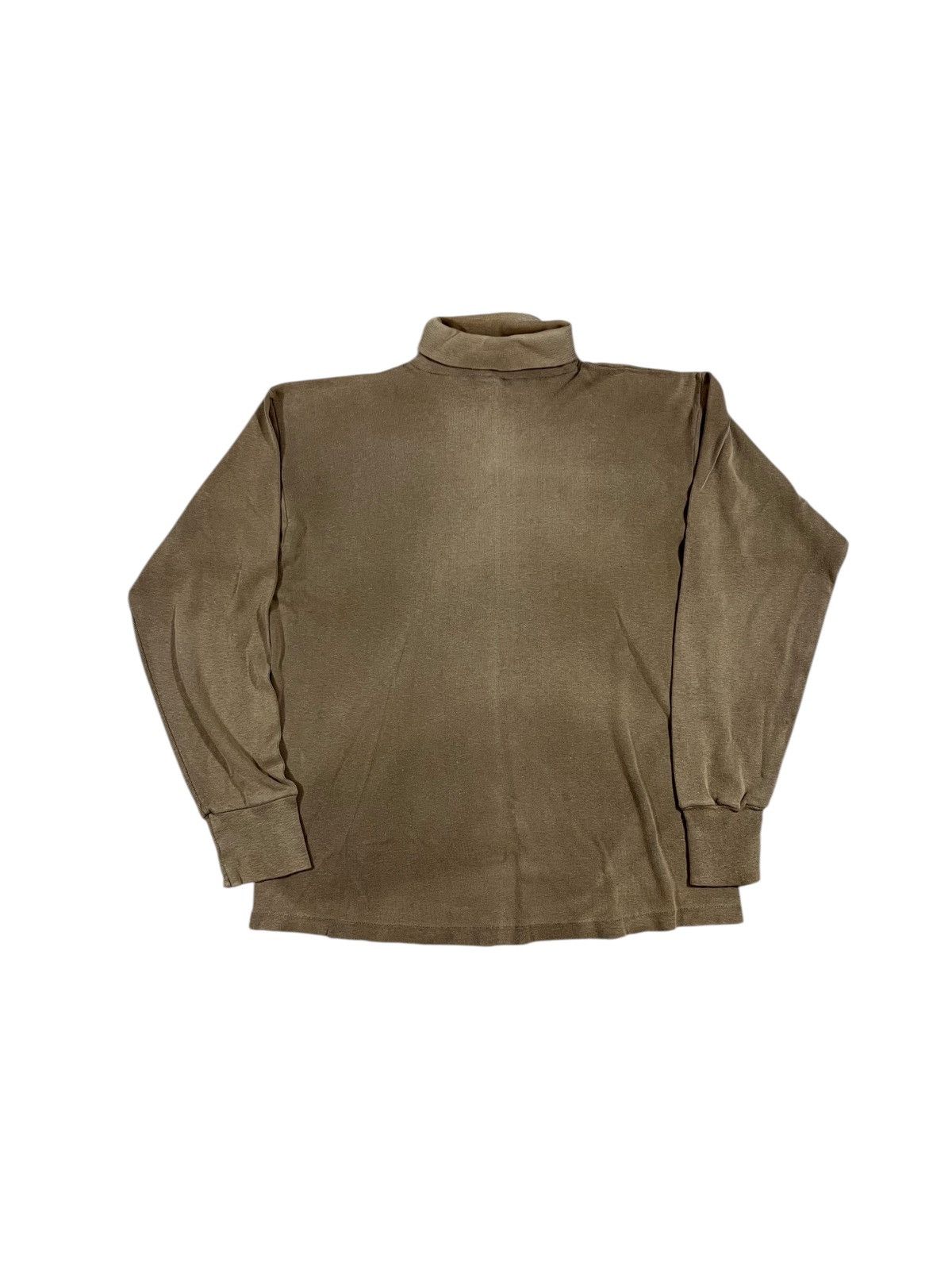 Vintage Vintage 70s Faded Brown Turtle Neck Shirt Size US S / EU 44-46 / 1 - 1 Thumbnail