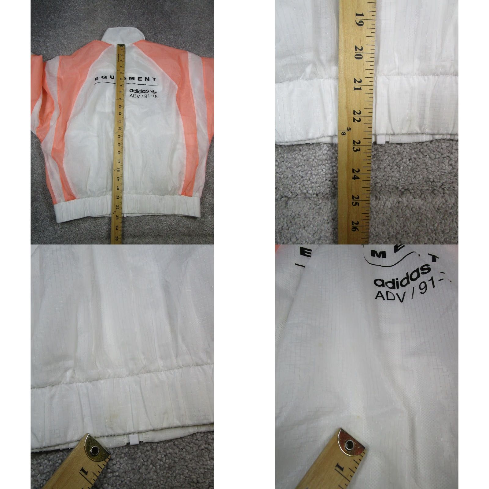 Adidas VINTAGE Adidas Equipment Jacket Womens Small White Pink Adv/19 Running Full Zip Size S / US 4 / IT 40 - 9 Thumbnail