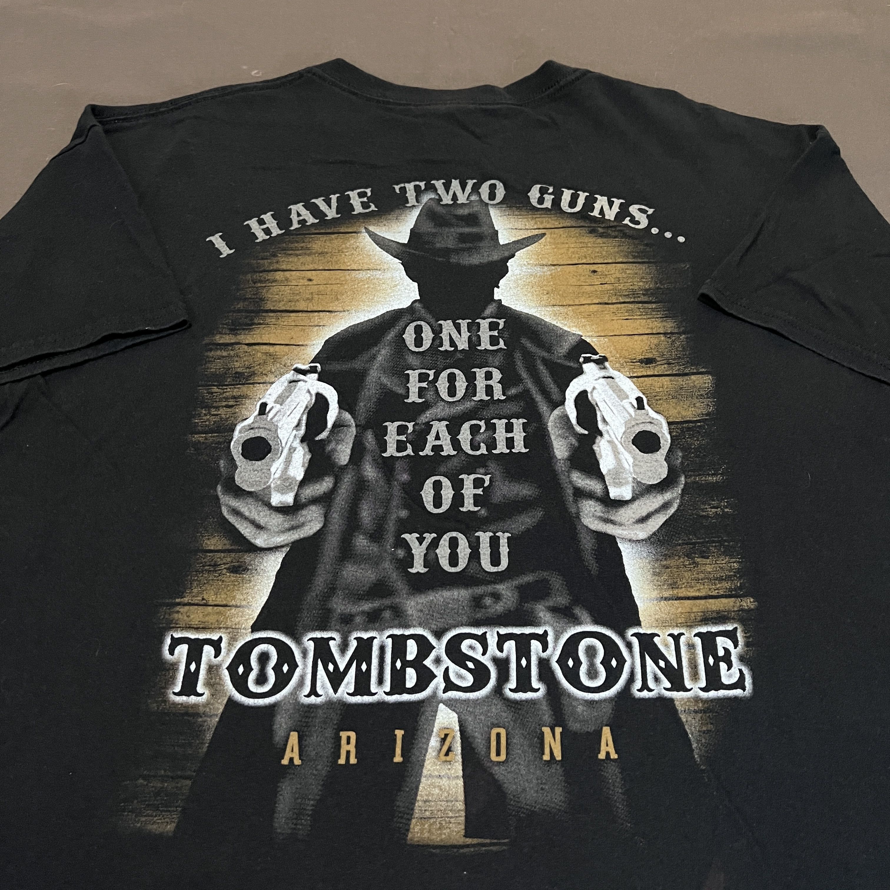 Vintage Y2K TOMBSTONE ARIZONA Cowboy Promo Tee Gun
