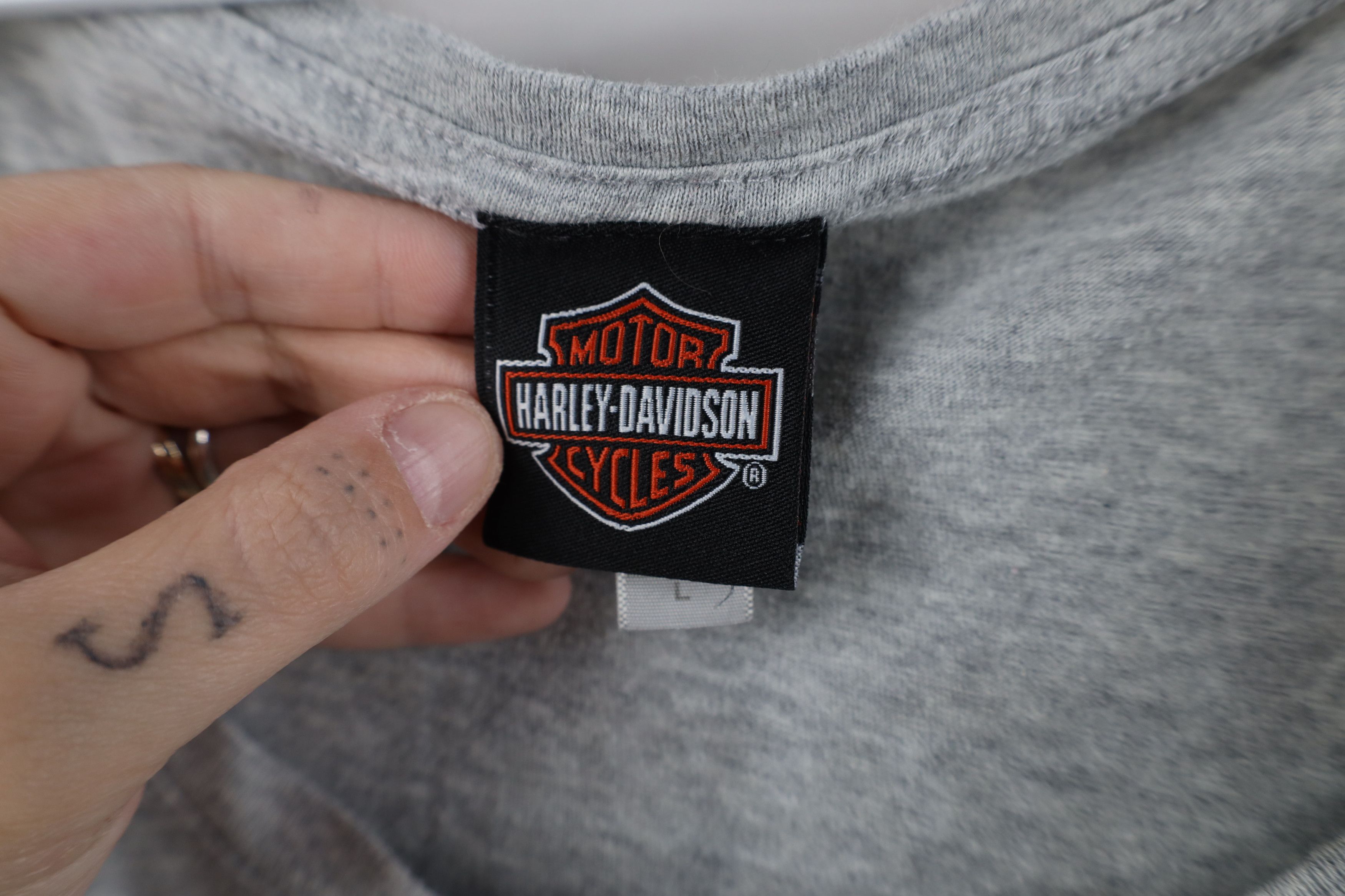 Harley Davidson Y2K Harley Davidson Spell Eagle Short Sleeve T-Shirt Gray Size L / US 10 / IT 46 - 10 Thumbnail