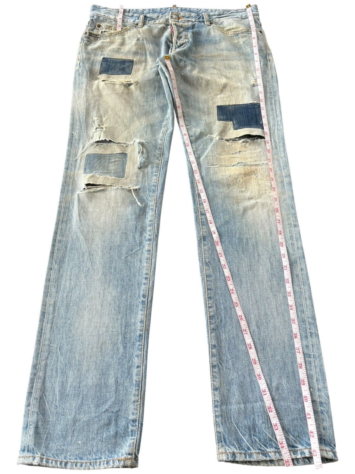 Dsquared2 Vintage Italy Dsquared Patchwork Distressed Jeans Size US 37 - 10 Thumbnail