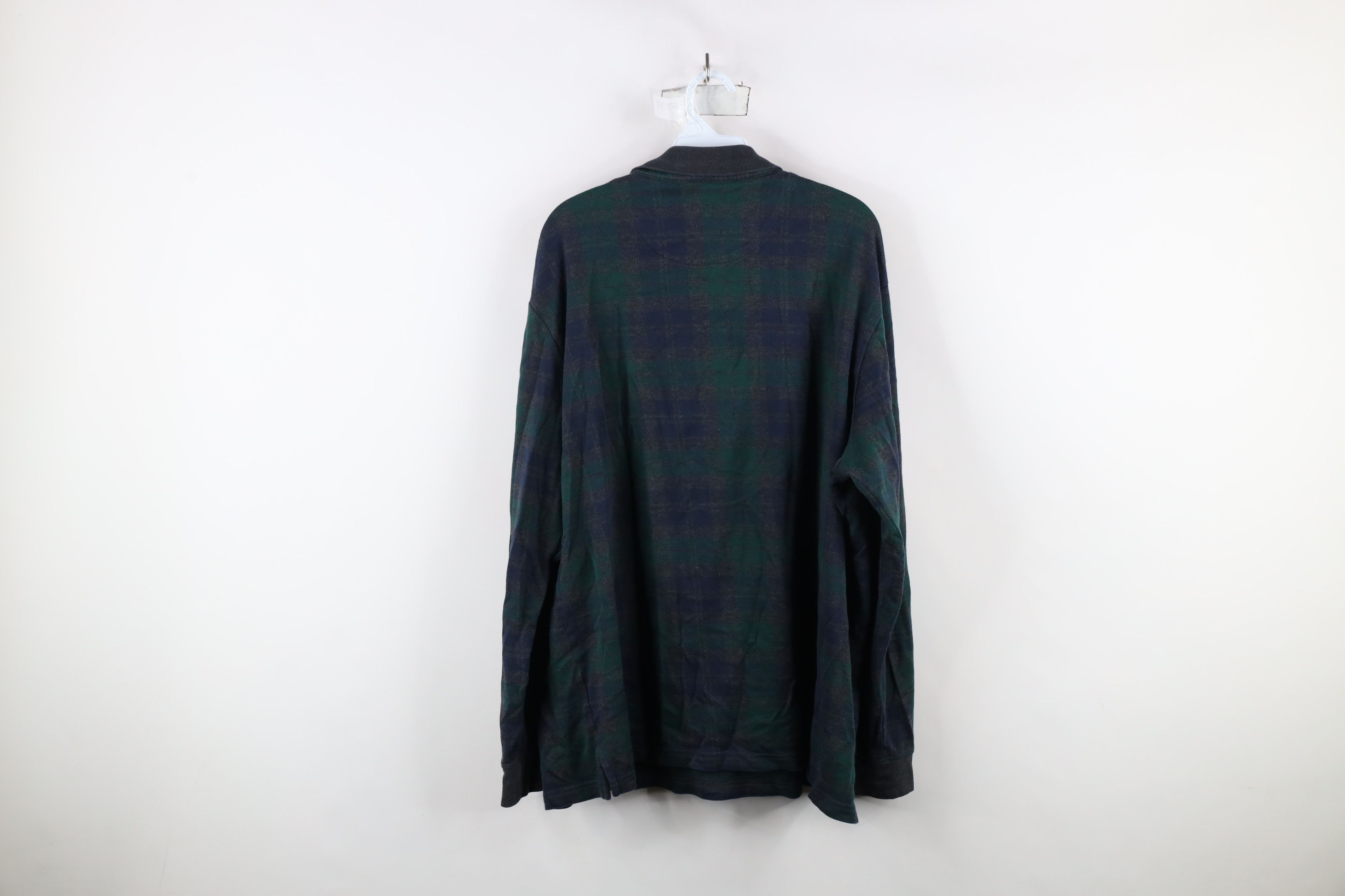Lands' End × Vintage Vintage Lands End Supima Cotton Long Sleeve Rugby Polo Plaid Size US XXL / EU 58 / 5 - 10 Thumbnail