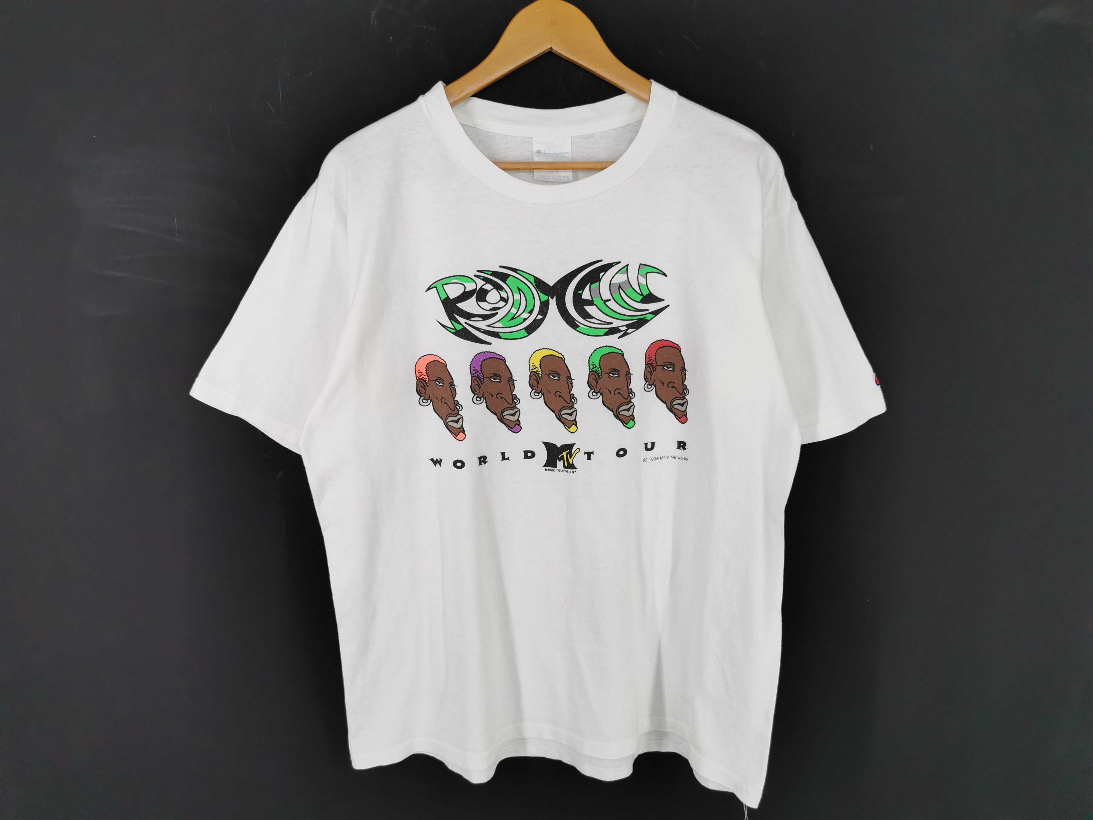 Champion Vintage 90's Champion Rodman MTV World Tour T Shirt Size L Size US L / EU 52-54 / 3 - 1 Thumbnail