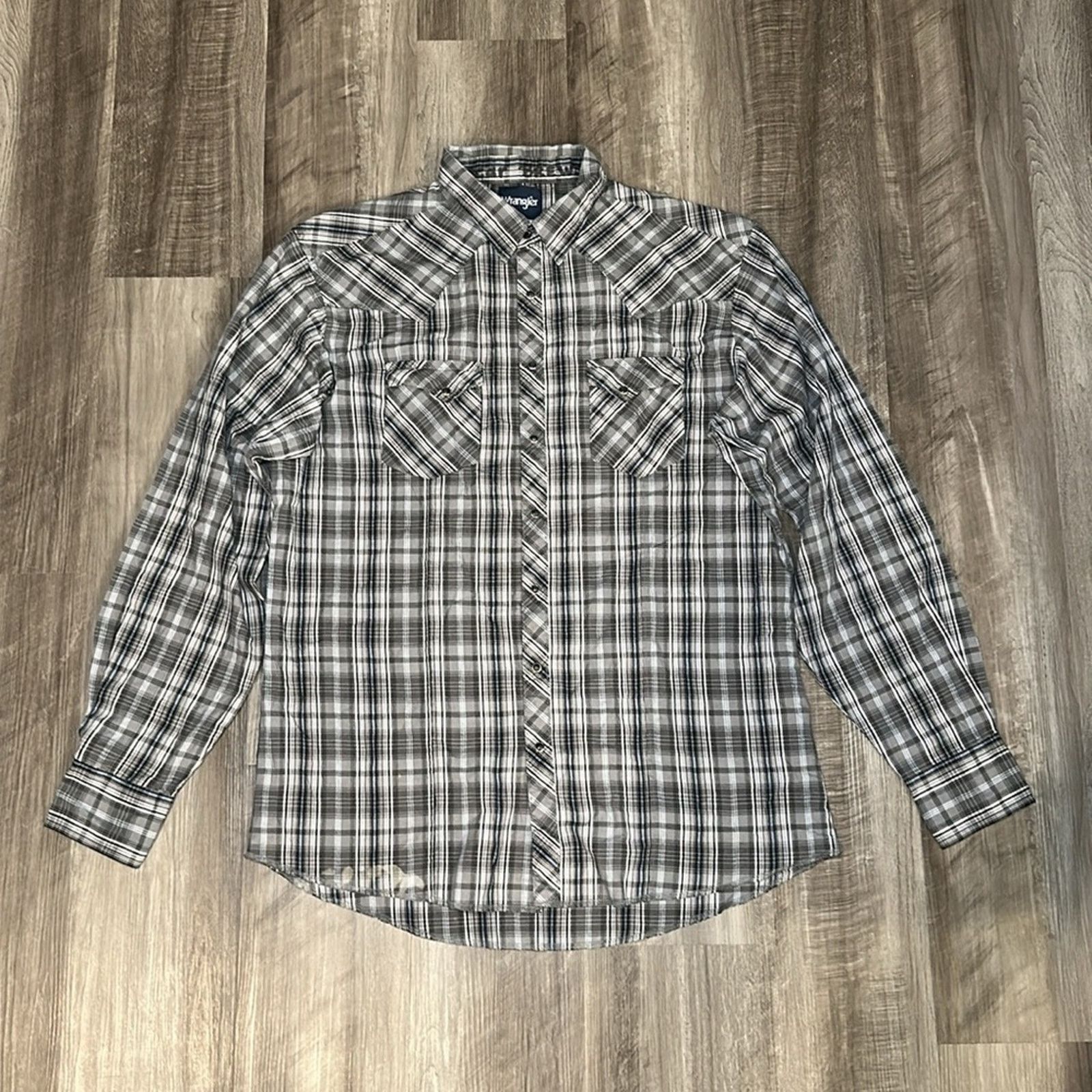 Wrangler Wrangler Western Long Sleeve Pearl Snap Button - XLT Size US XL / EU 56 / 4 - 2 Thumbnail