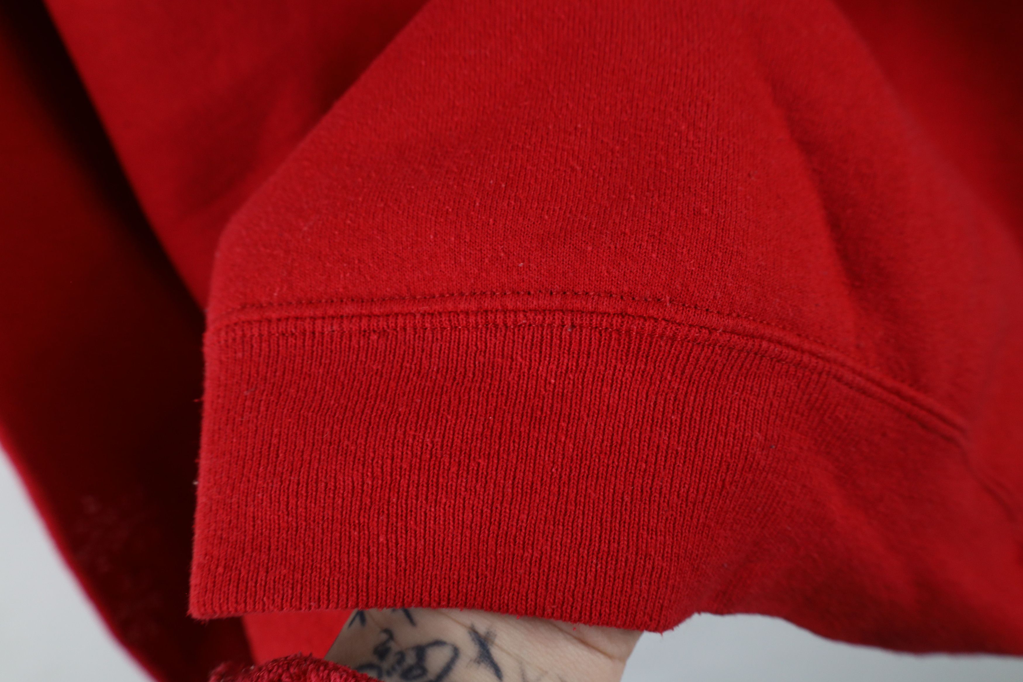Vintage Vintage 90s Faded Christmas Tree Crewneck Sweatshirt Red USA Size XXL / US 16-18 / IT 52-54 - 8 Thumbnail