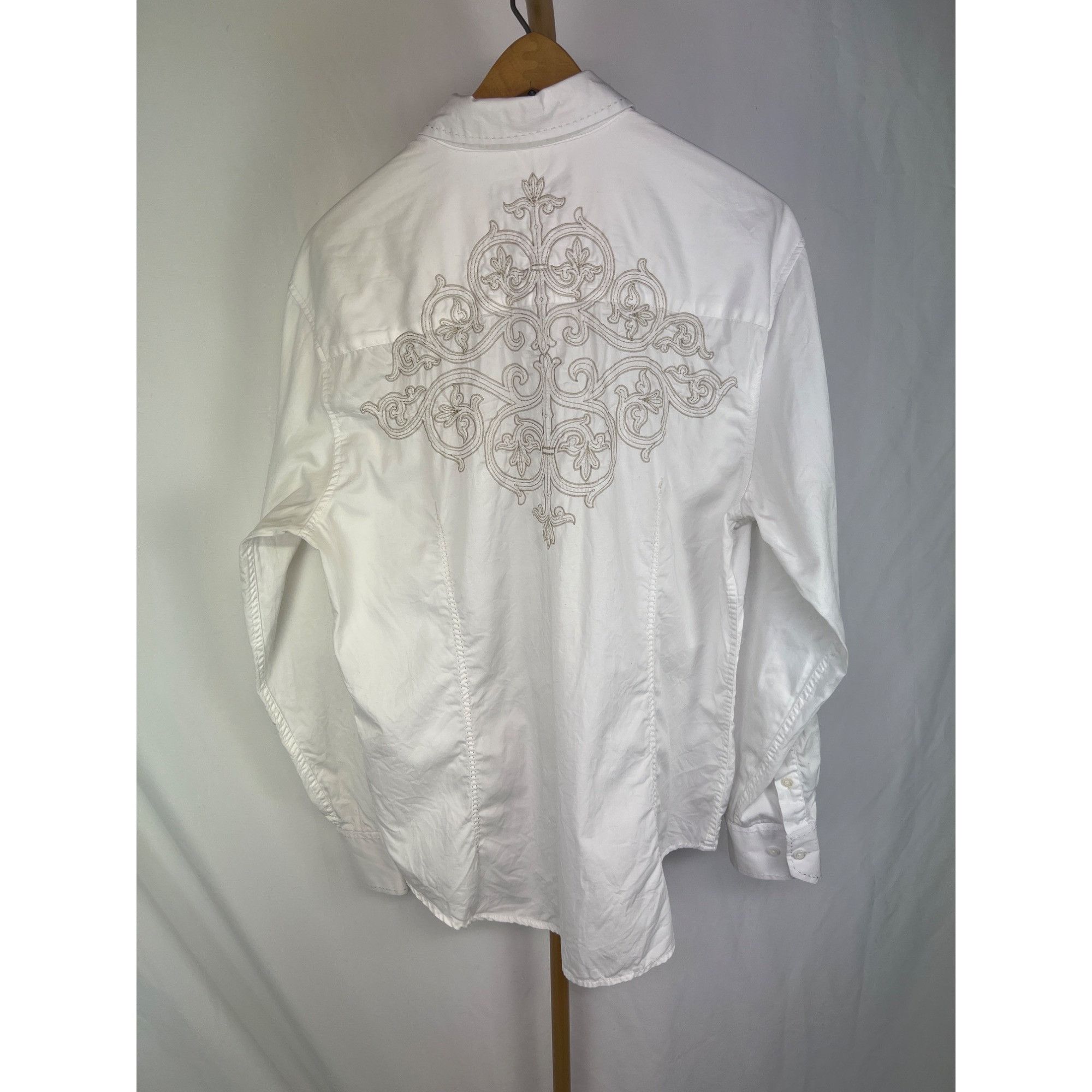 Other J. Campbell Los Angeles White Embroidered Button-Up Shirt L Size US L / EU 52-54 / 3 - 3 Thumbnail