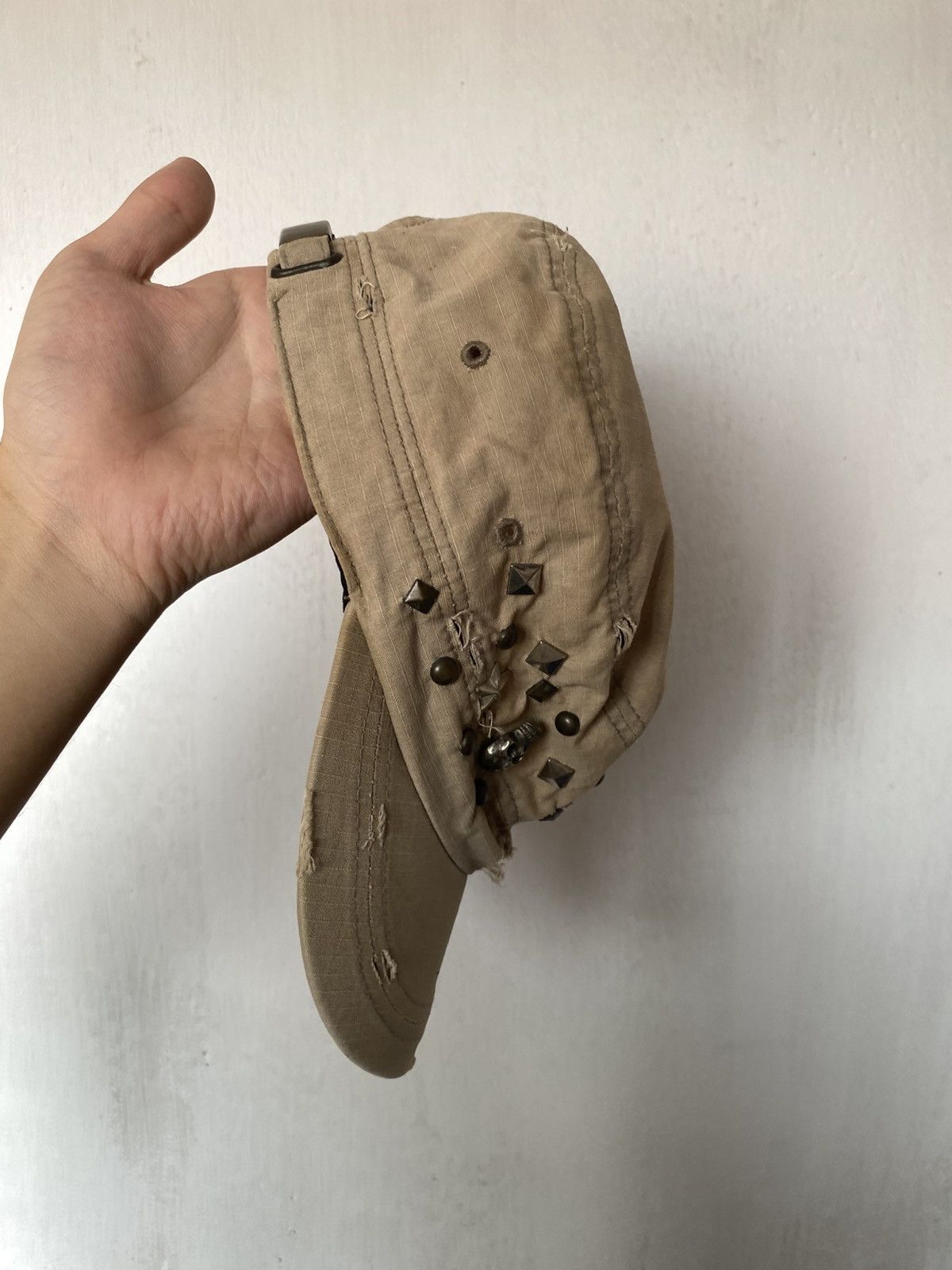 If Six Was Nine × Japanese Brand × Le Grande Bleu (L.G.B.) Cadet Distressed Studded Skull Punk Hat Size ONE SIZE - 3 Thumbnail
