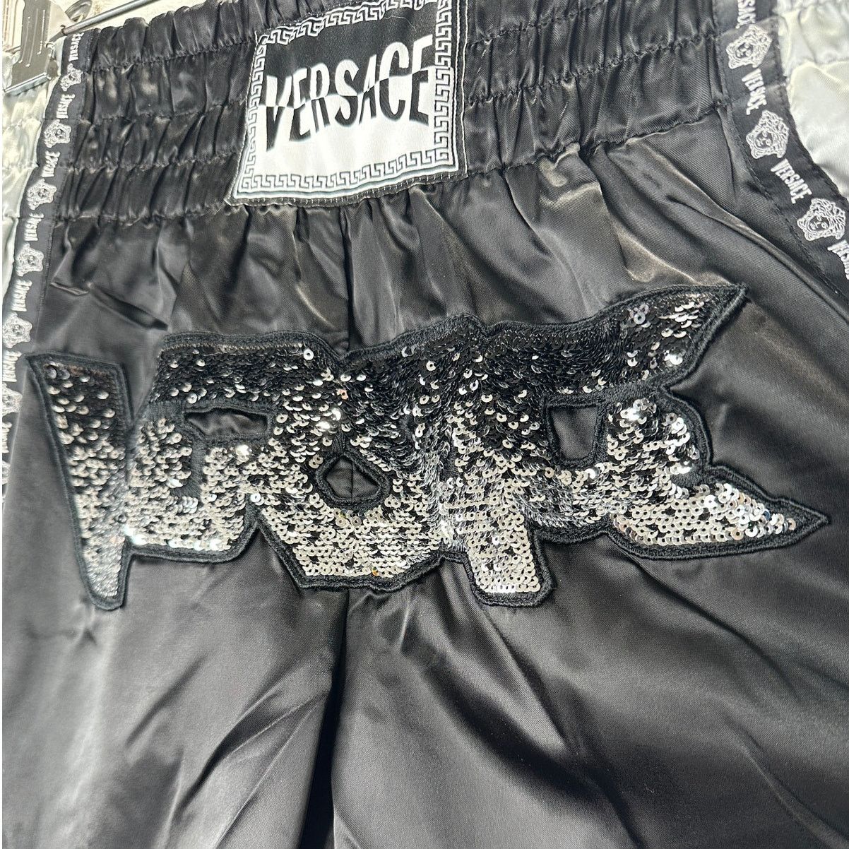 Versace Versace Muay Thai Boxing Shorts Black & Silver Sequin 48 / M Size US 32 / EU 48 - 3 Thumbnail