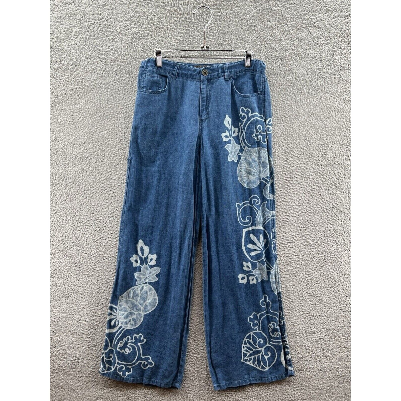 Lauren Ralph Lauren Lauren Ralph Lauren Jeans Co 100% Linen Floral Flared Pants Size 30" / US 8 / IT 44 - 1 Thumbnail