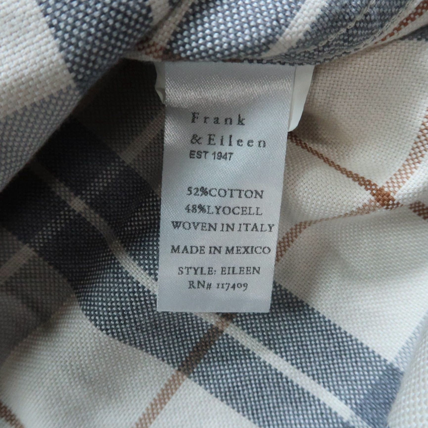 Frank & Eileen Frank Eileen Shirt Women Large Gray Plaid Long Sleeve Button Relaxed Size L / US 10 / IT 46 - 5 Thumbnail