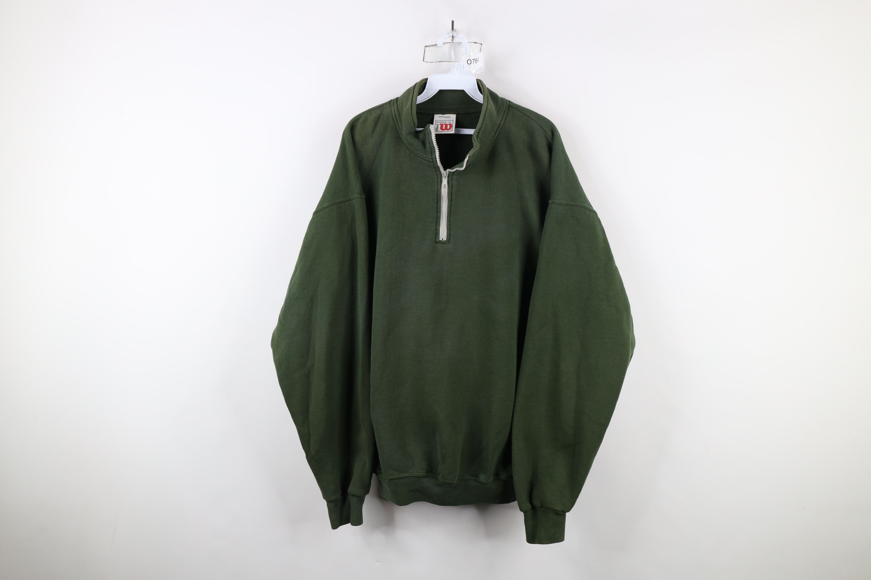 Vintage Vintage 90s Wilson Heavy Half Zip Pullover Sweatshirt Green Size US XL / EU 56 / 4 - 1 Thumbnail