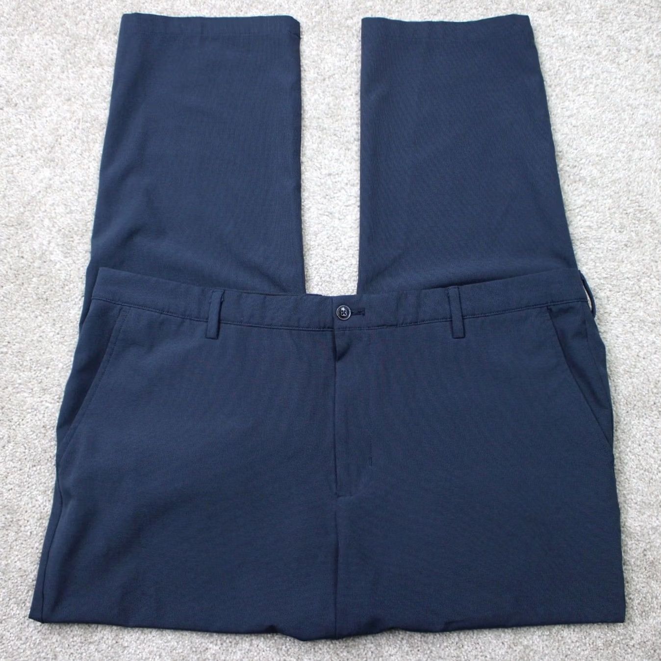 Vintage Greg Norman Pants Mens 40x30 Blue Flat Front Polyester Stretch Straight Leg Pants Size US 40 / EU 56 - 2 Thumbnail