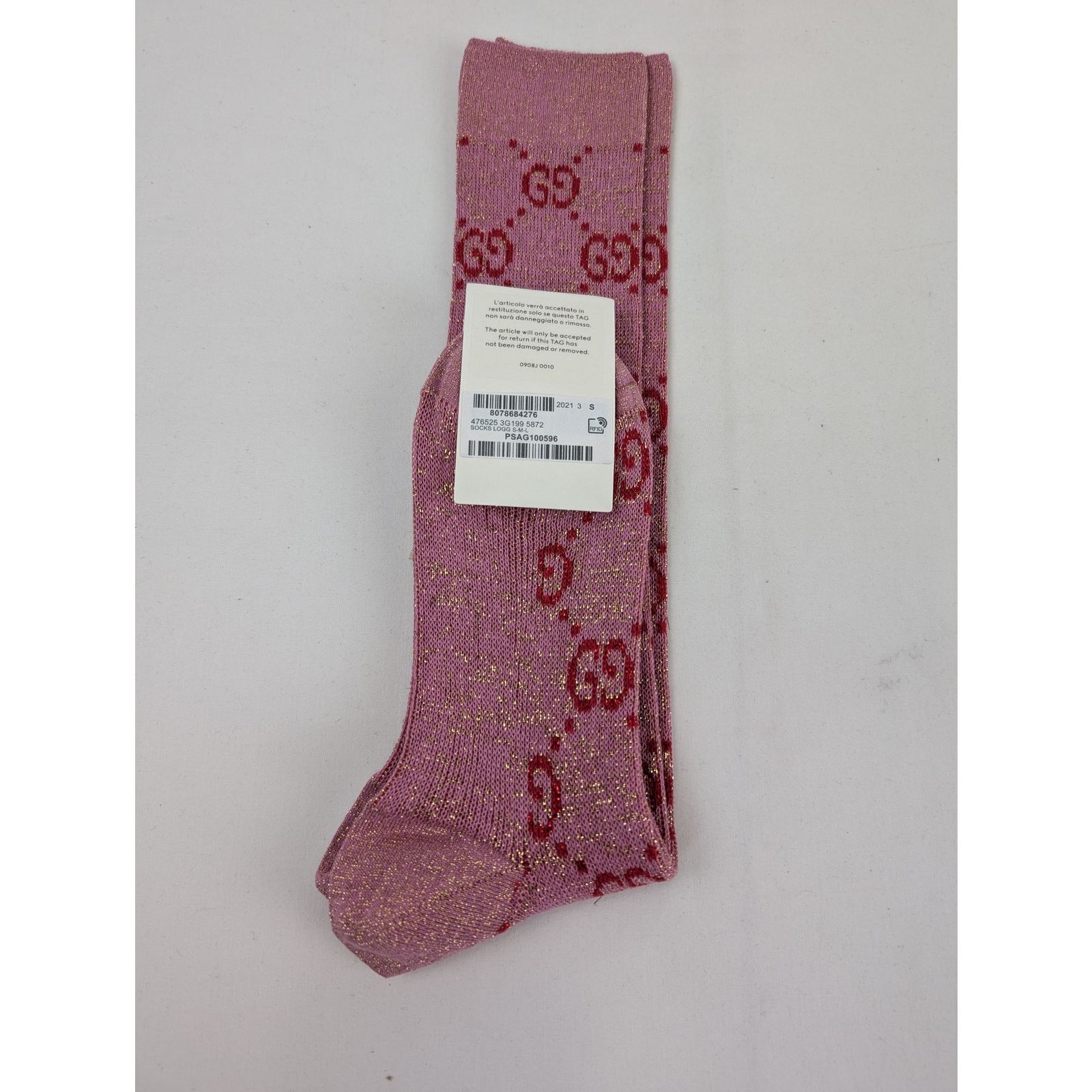Gucci o1rshd1 Size: S / GG Logo Socks in Pink Size ONE SIZE - 5 Thumbnail