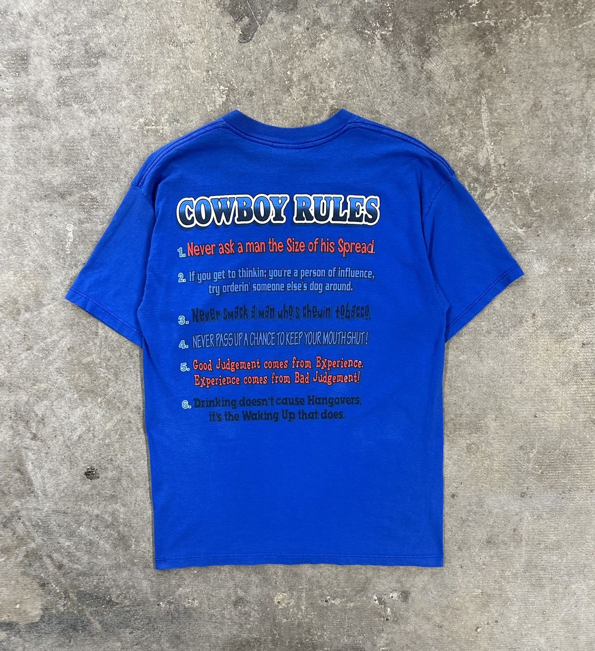 Wrangler Vintage 90s Wrangler Cowboy Rules Western Mullet T-Shirt Size US XL / EU 56 / 4 - 2 Thumbnail