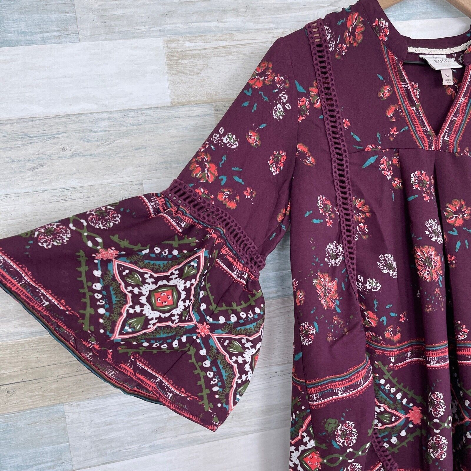 Other Knox Rose Floral Crochet Lace Peasant Blouse Womens XS Size XS / US 0-2 / IT 36-38 - 3 Thumbnail