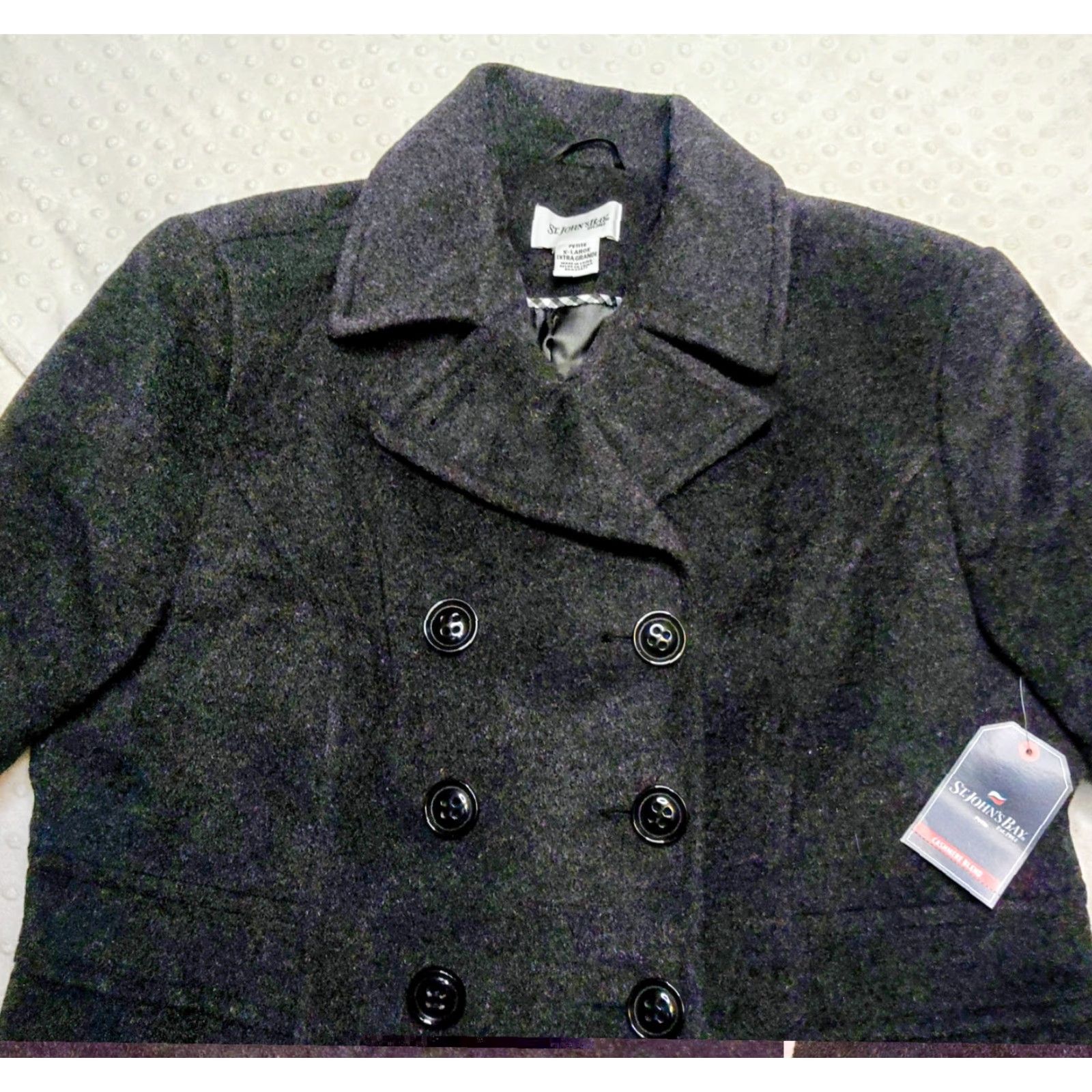Vintage St. John's Bay Coat Women’s Pea Charcoal Gray Wool Blend PXL NWT Winter Classic Adults Women Size XL / US 12-14 / IT 48-50 - 4 Thumbnail