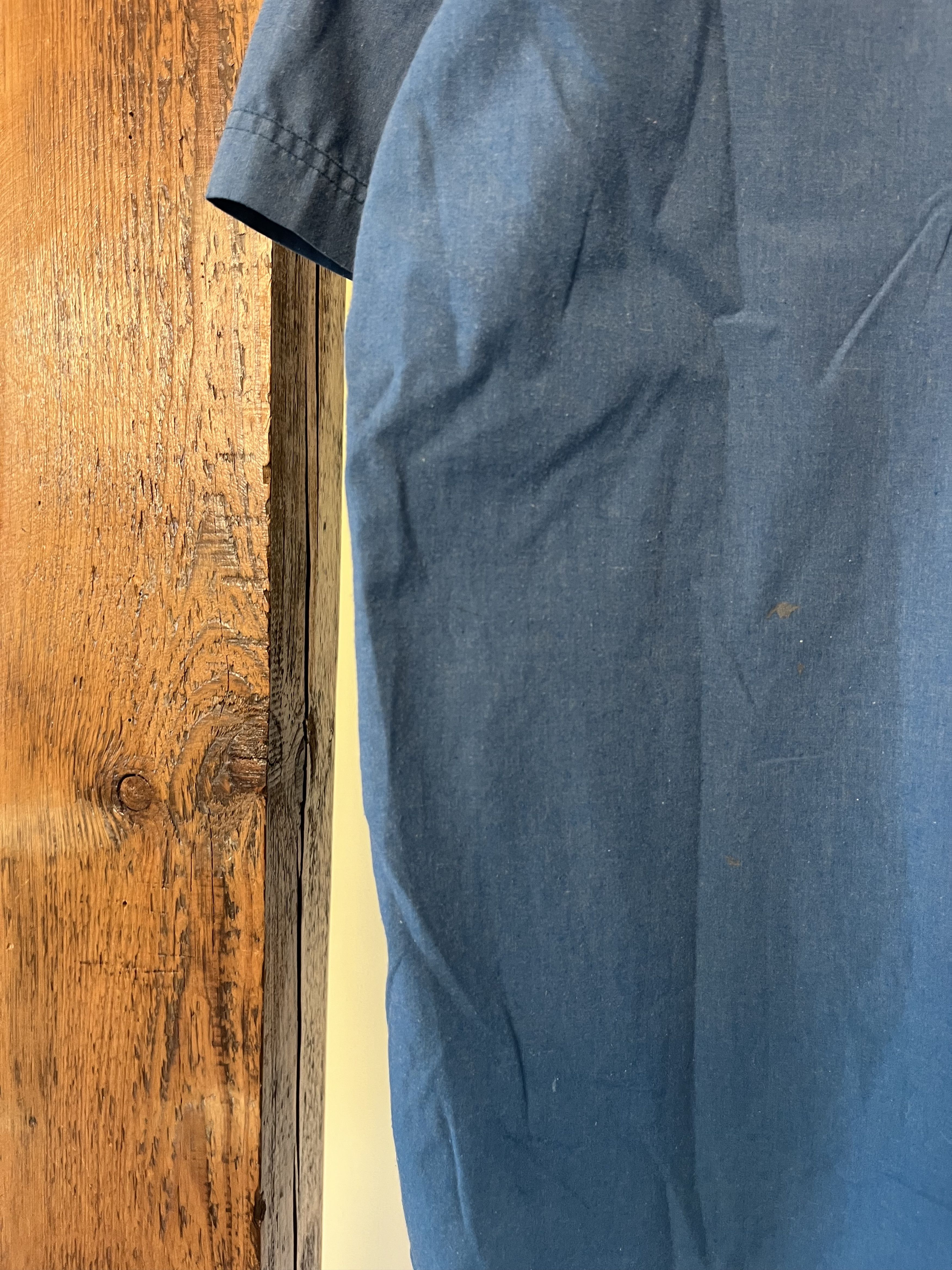 Camel × Vintage 90s Vintage Cotton & Linen Blue Shirt Size US XL / EU 56 / 4 - 5 Thumbnail