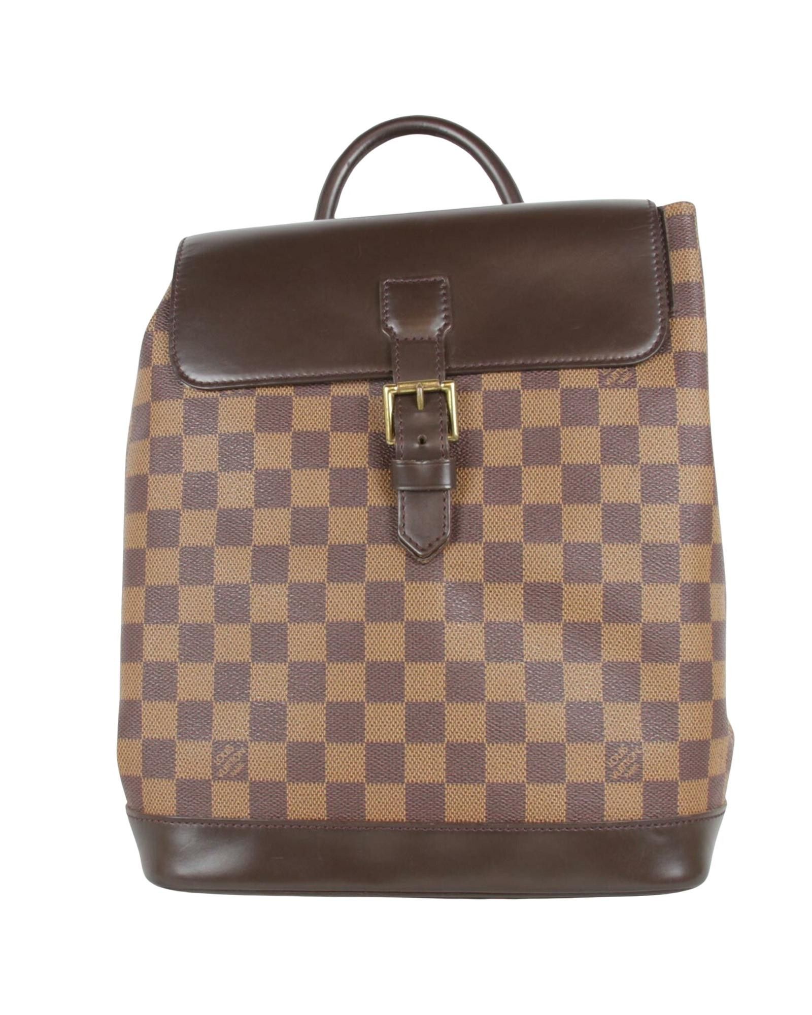 image of Louis Vuitton Luxurious Damier Canvas Backpack in Brown, Women's