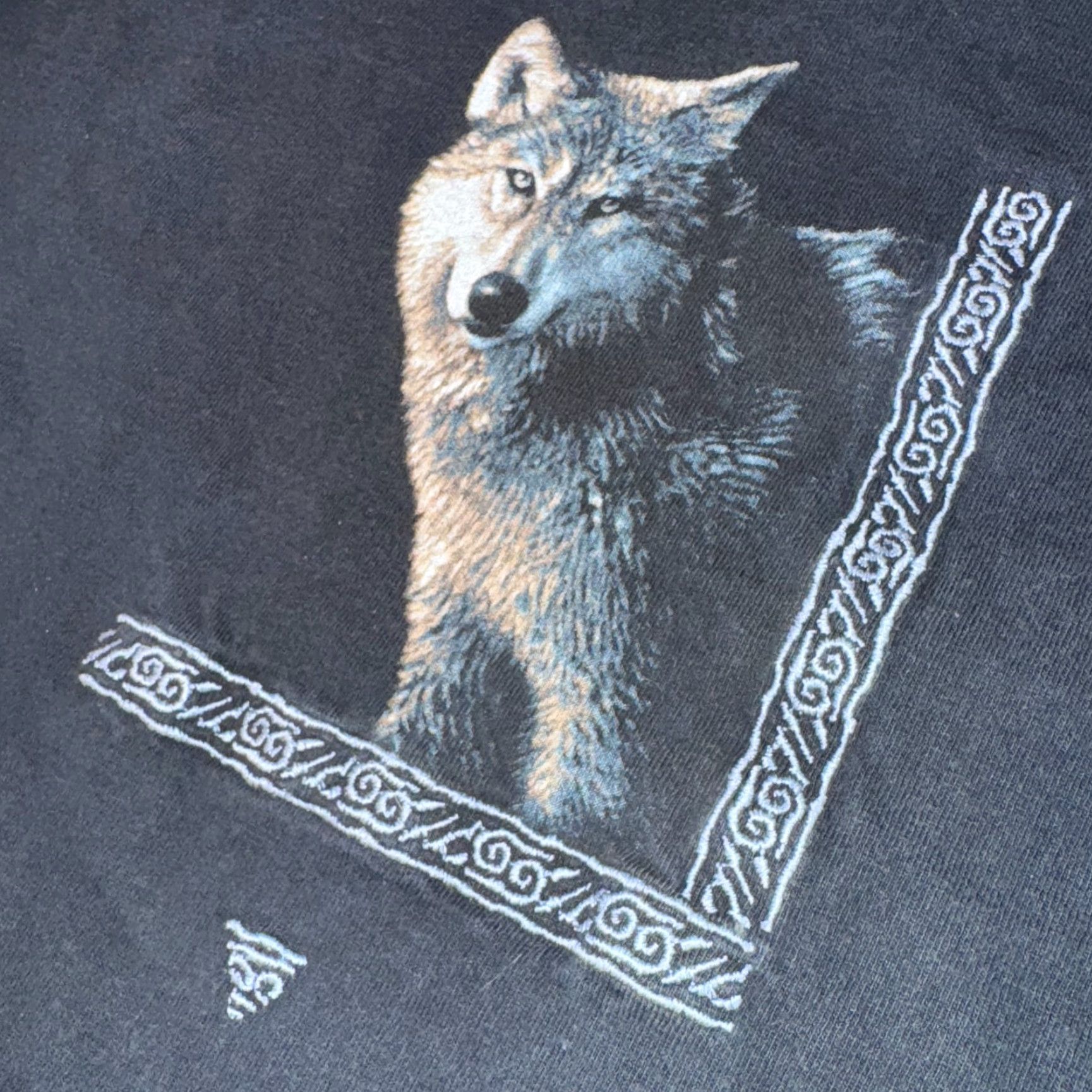 Vintage VINTAGE Harlequin Tribal Wolf Tee Shirt Long Sleeve Black Crew Neck XS? Size US S / EU 44-46 / 1 - 3 Thumbnail