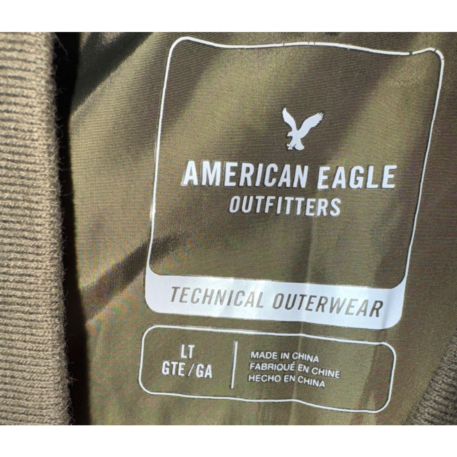 American Eagle Outfitters American Eagle Outfitters Men’s LT Olive Green Bomber Jacket Technical Outerwear Size US L / EU 52-54 / 3 - 6 Thumbnail