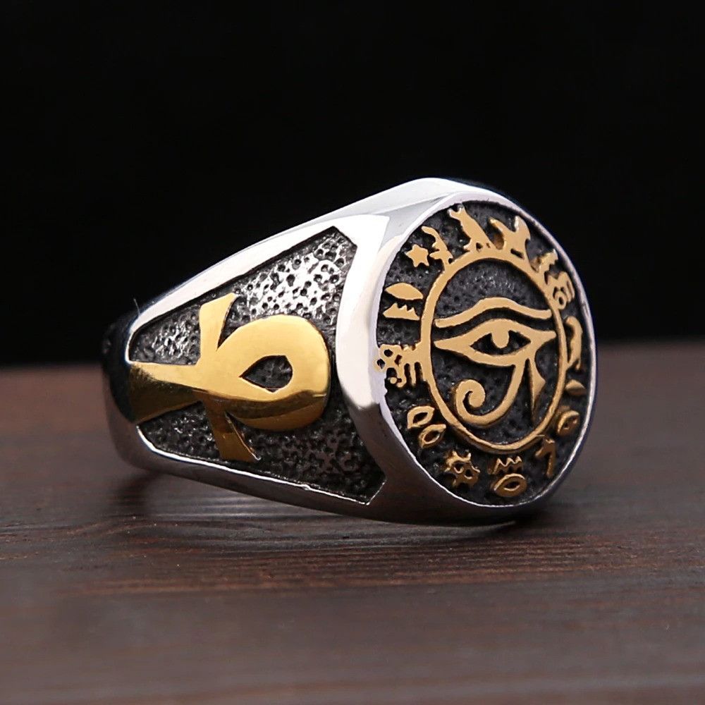 Vintage Vintage Egyptian Eye of Horus Ring Size ONE SIZE - 2 Thumbnail