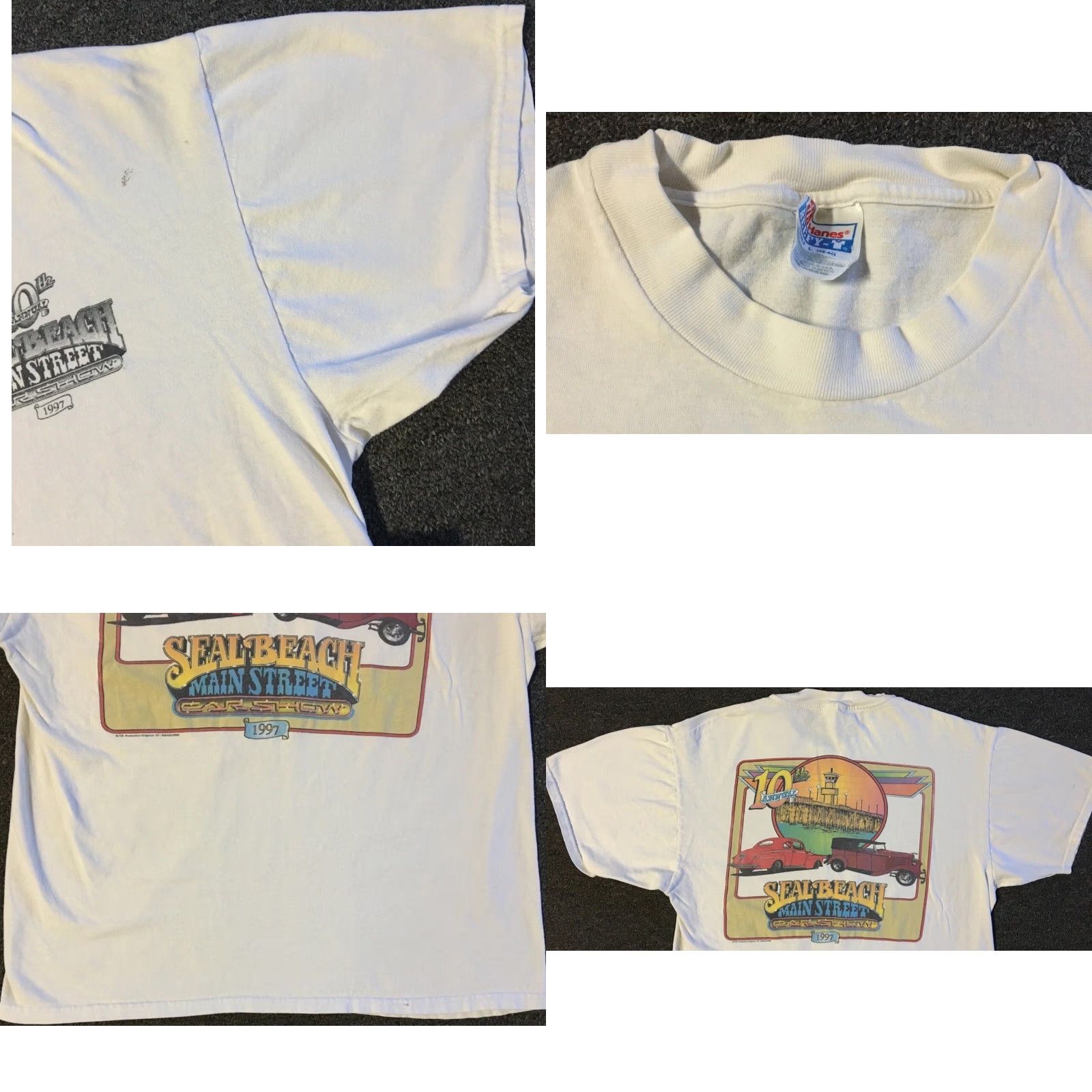Vintage VINTAGE 90s Seal Beach Car Show Faded Distress Shirt S Hot Rod Beach Surf Art Grunge Shirt Mens White 90s California Cars Grunge Vintage Size US S / EU 44-46 / 1 - 9 Thumbnail