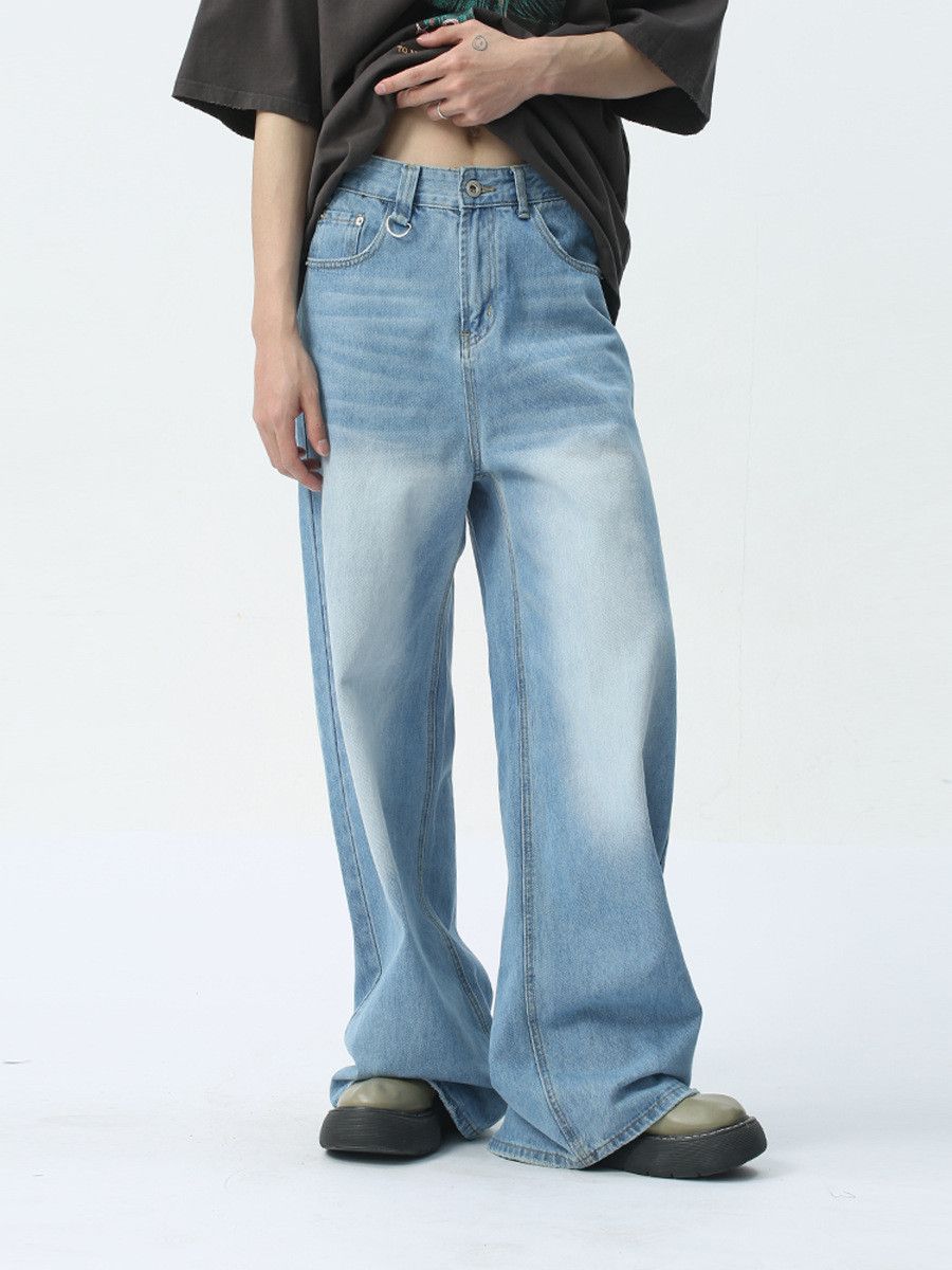 Jean Men's Distressed Light Blue Wide-Leg Jeans Size US 32 / EU 48 - 2 Thumbnail