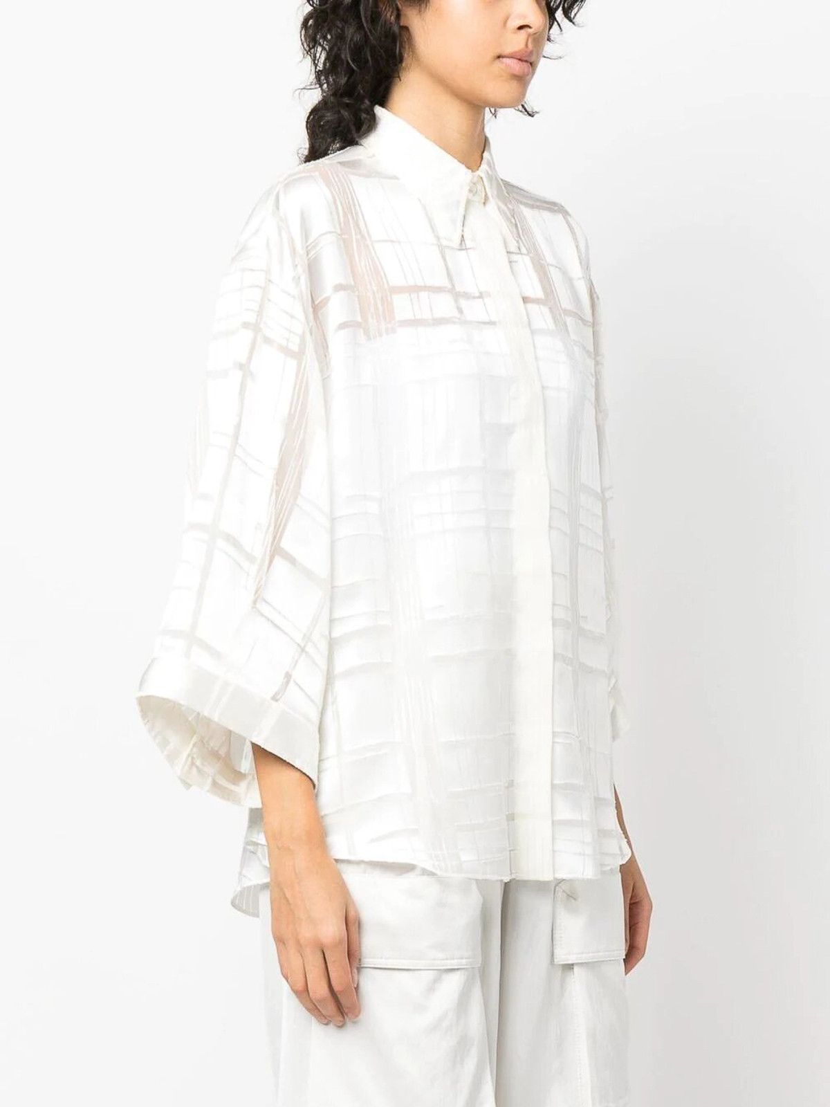 Brunello Cucinelli o1y0725 Shirt in Ivory Size XXS / US 00 / IT 34 - 2 Thumbnail