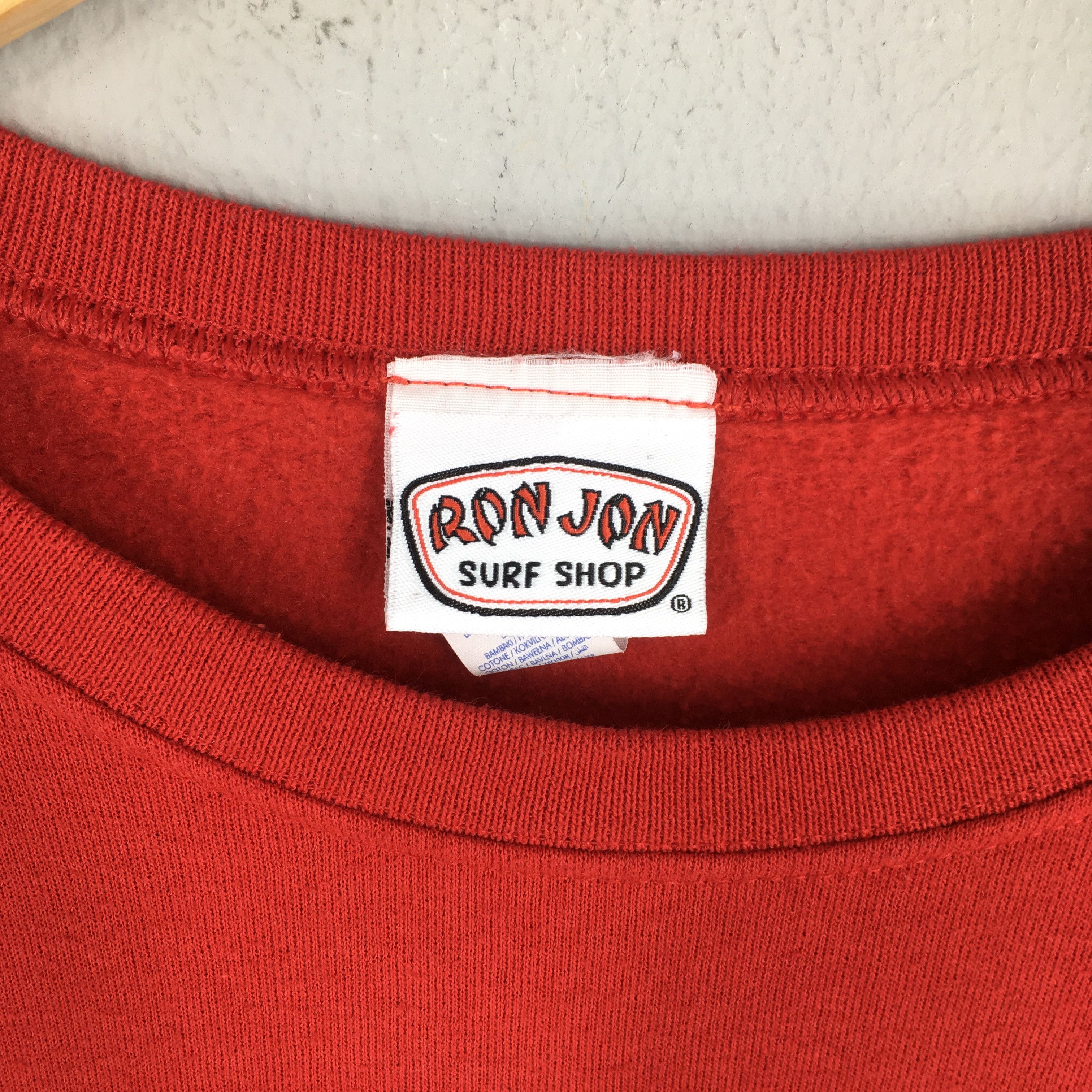 Ron Jon Surf Shop × Vintage Vintage Ron Jon Shop Surfboards Red Sweatshirt Large Size US L / EU 52-54 / 3 - 8 Thumbnail