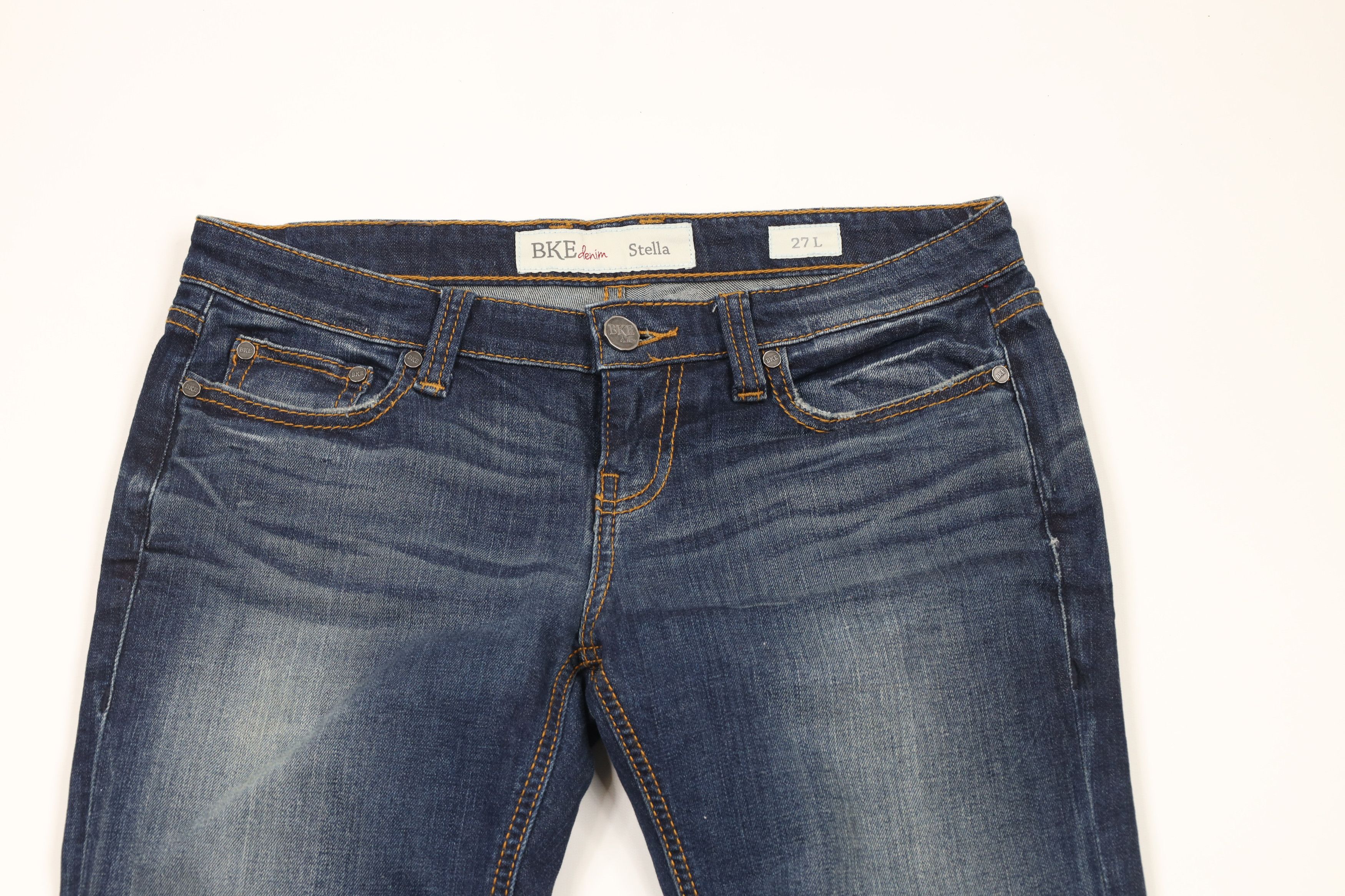 BKE × Vintage Buckle BKE Thick Stitch Stretch Flared Denim Jeans Blue Size 27" / US 4 / IT 40 - 2 Thumbnail
