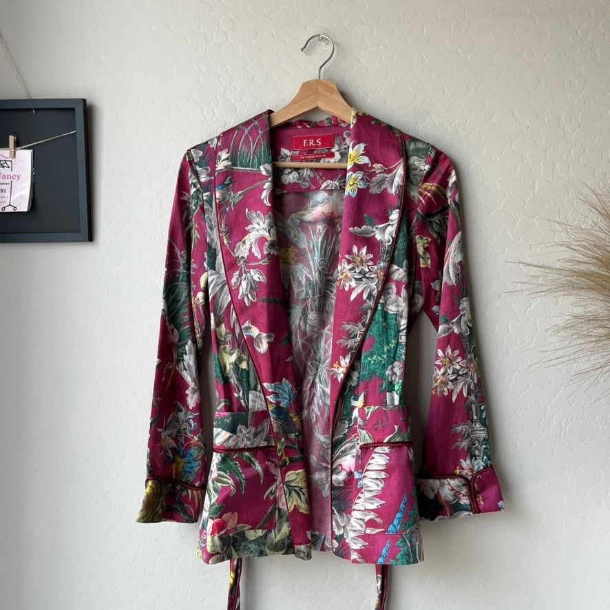 F.R.S F.R.S For Restless Sleepers Floral Silk Kimono Jacket Sz XS Size XS / US 0-2 / IT 36-38 - 3 Thumbnail