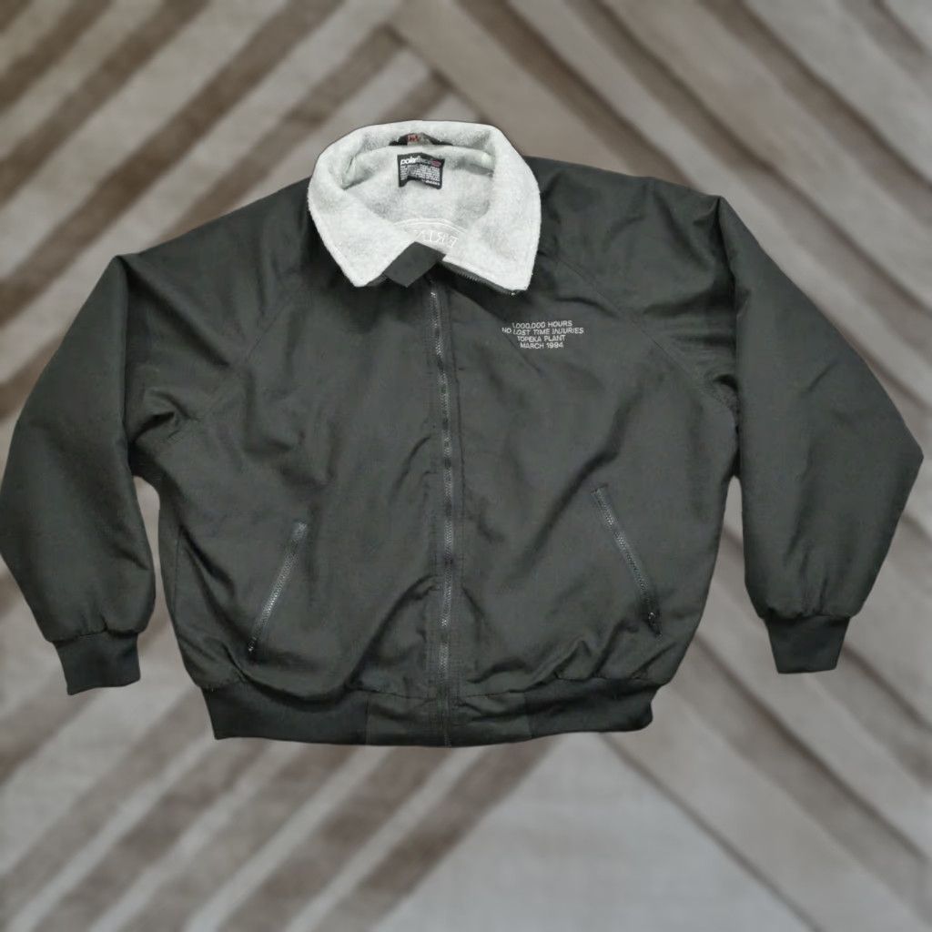 Vintage VINTAGE Jacket Mens 2XL Black Bomber 90s Fleece Lined Polyester Snap Zip Size US XXL / EU 58 / 5 - 1 Thumbnail