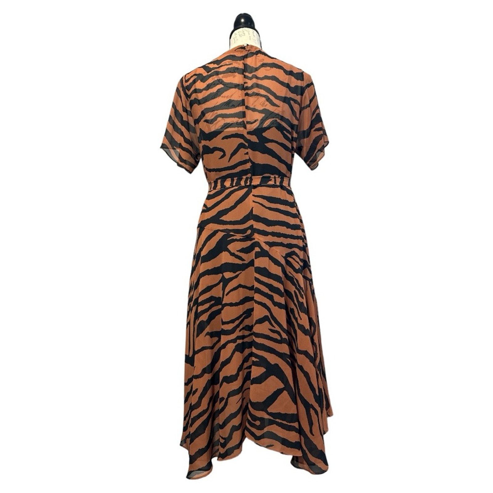 Allsaints Allsaints Chiffon Belted Enki Zephyr Tiger Stripe Dress S Size S / US 4 / IT 40 - 6 Thumbnail