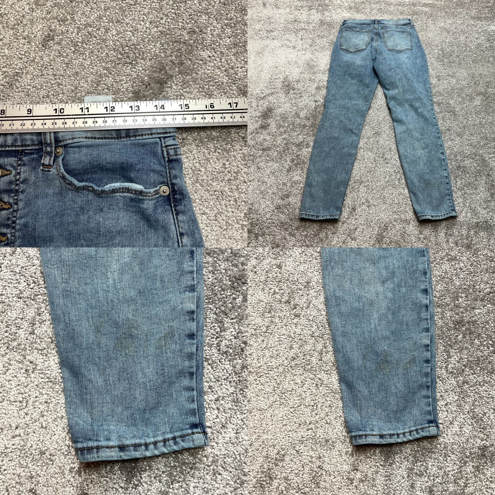 Banana Republic Banana Republic Jeans Womens 4 29x28 Blue Denim Light Skinny Button Fly Stretch Size 29" - 9 Thumbnail