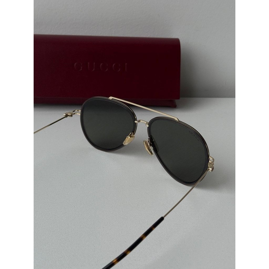 Gucci NEW Gucci GG1981S 001 Black Gold Aviator Sunglasses $545 Size ONE SIZE - 9 Thumbnail