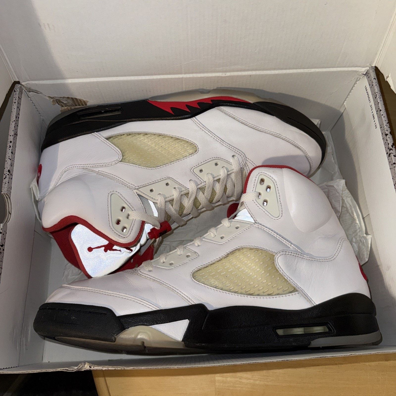 Nike Size 14 - Air Jordan 5 Retro 2013 White Fire Red Size US 14 / EU 47 - 7 Thumbnail