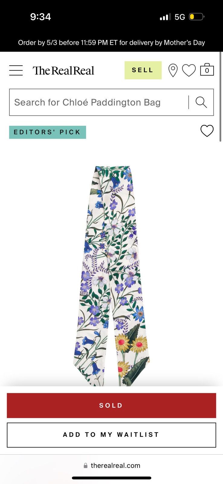 Gucci Gucci Floral Tilly Skinny Scarf Stole Size ONE SIZE - 1 Thumbnail