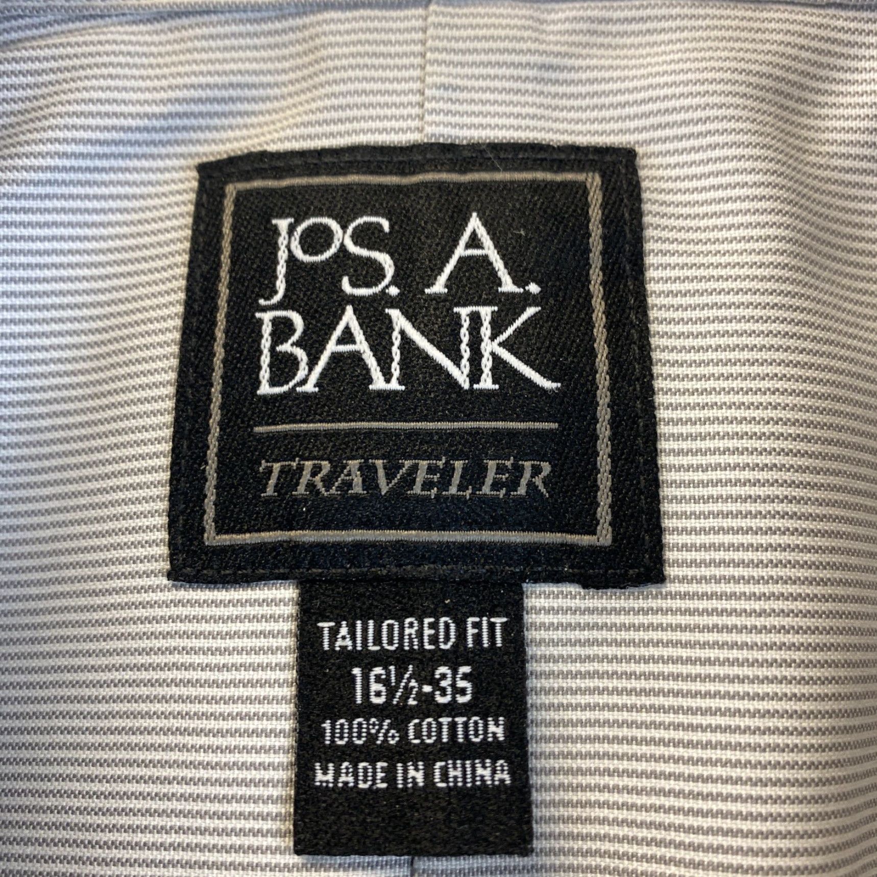 Jos. A. Bank Jos. A. Bank Men's Button-Up Shirt Long Sleeve Tailored Fit Gray Stripes Size L Business Size US L / EU 52-54 / 3 - 4 Thumbnail
