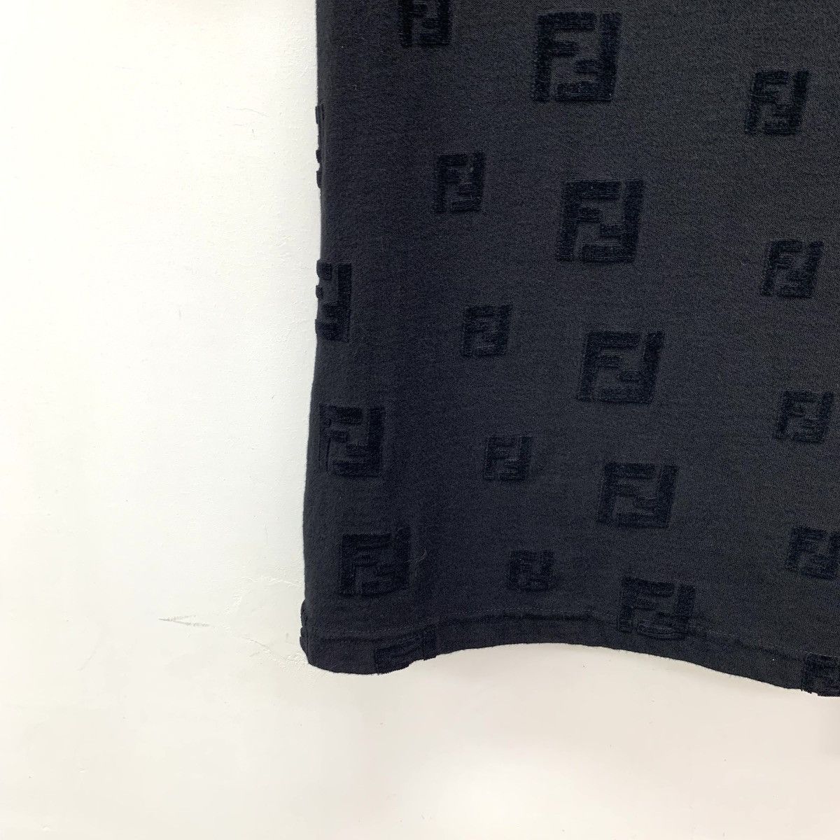 Fendi Fendi Black Classic Flocked Short Sleeve T-shirt K26WX Size XS / US 0-2 / IT 36-38 - 4 Thumbnail
