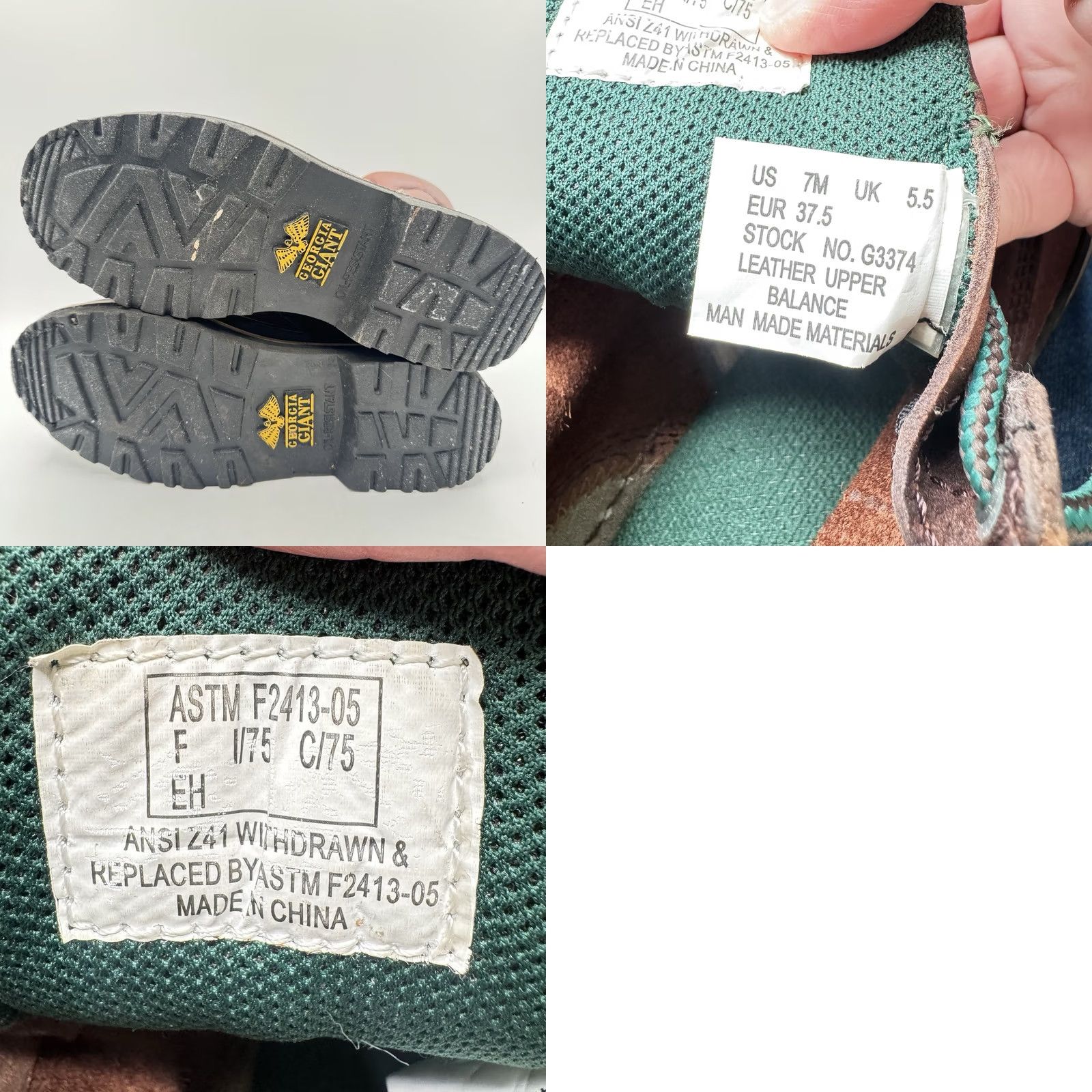 Vintage Georgia Boot Work Boot F243-05 Leather Steel Toe Lace-up Round Toe Brown Men 7 Medium Vintage No F2413-05 Size US 7 / EU 40 - 8 Thumbnail