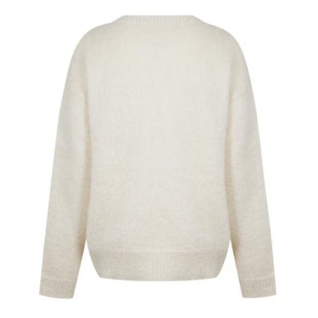 Jil Sander o1g2r1mq1024 Logo Sweater in Cream Size XXS / US 00 / IT 34 - 3 Thumbnail