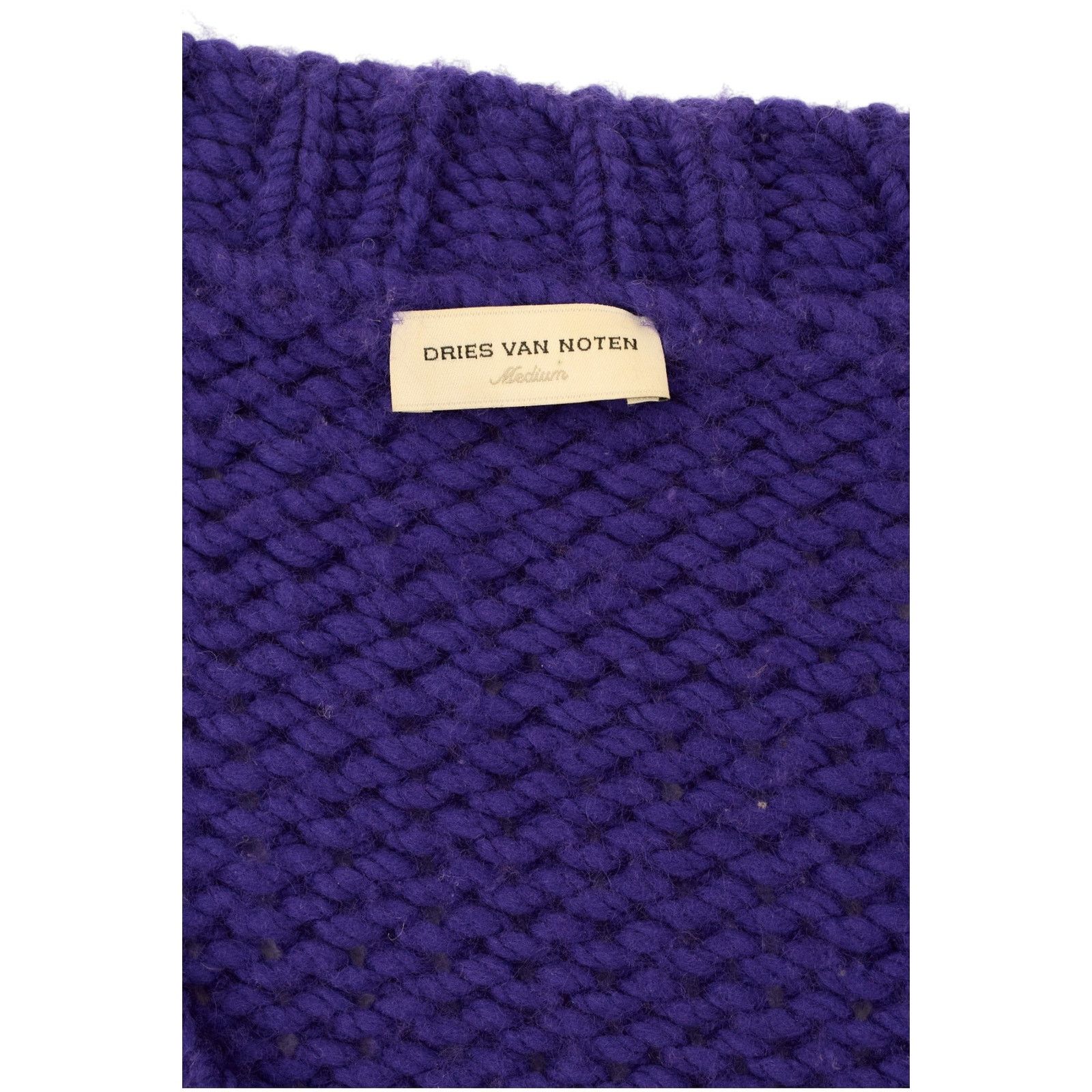 Dries Van Noten Purple Wool Knit V Neck Sweater Size US M / EU 48-50 / 2 - 4 Thumbnail