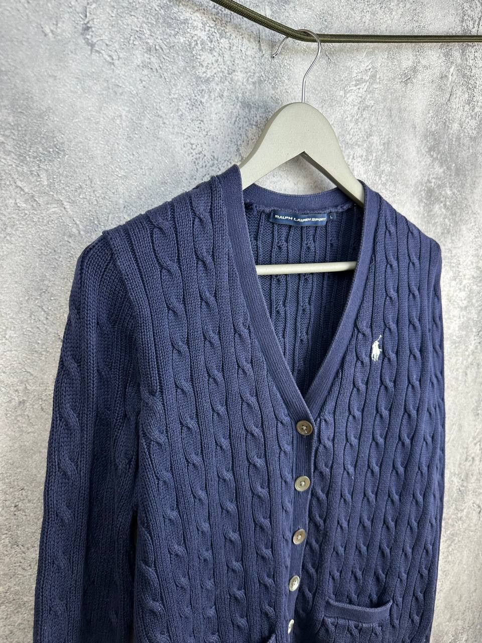 Ralph Lauren Sport Ralph Lauren Sport Vintage Cable Knit Cardigan Navy Sweater Size US L / EU 52-54 / 3 - 3 Thumbnail