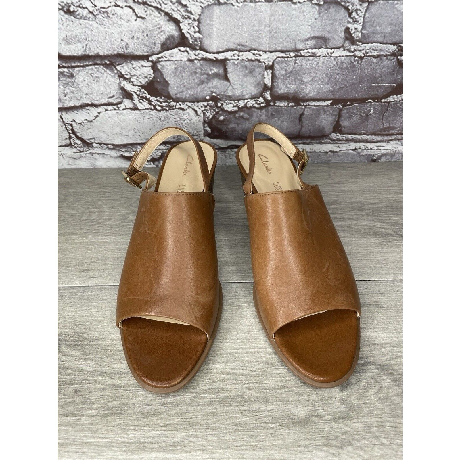 Clarks Clarks Brown Leather Casual Ankle Strap Open Toe Sandals Wom Size US 8.5 / IT 38.5 - 16 Thumbnail