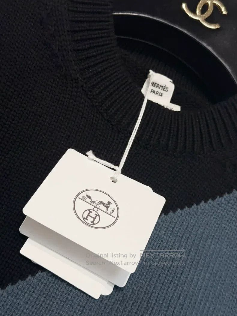 Hermes Hermes Black and Blue Striped Knit Sleeveless Vest Size XS / US 0-2 / IT 36-38 - 5 Thumbnail