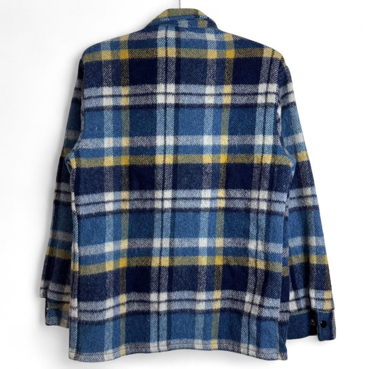 Vintage Vintage 70s Plaid Blue Wool Blend Overshirt Flannel Jacket Size US M / EU 48-50 / 2 - 5 Thumbnail
