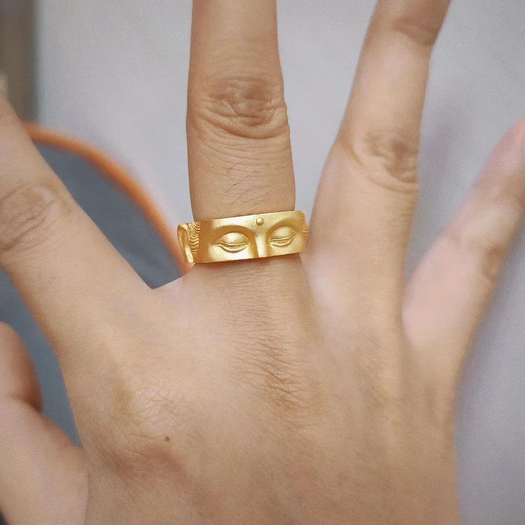 Vintage Half Face Ring Size ONE SIZE - 2 Thumbnail