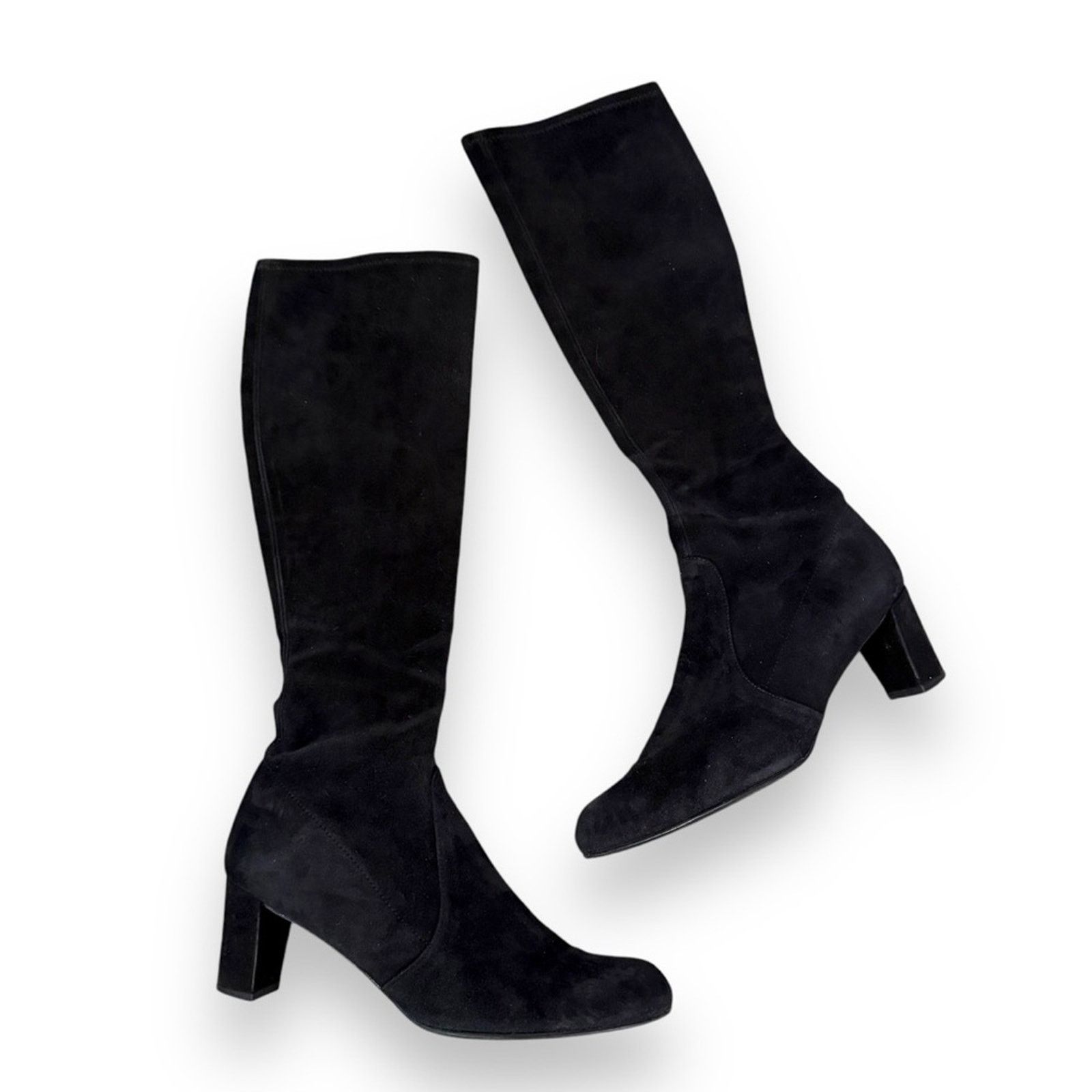 Stuart Weitzman Stuart Weitzman Chicboot Black Suede Knee High Boots Sz 8W Size US 8 / IT 38 - 2 Thumbnail