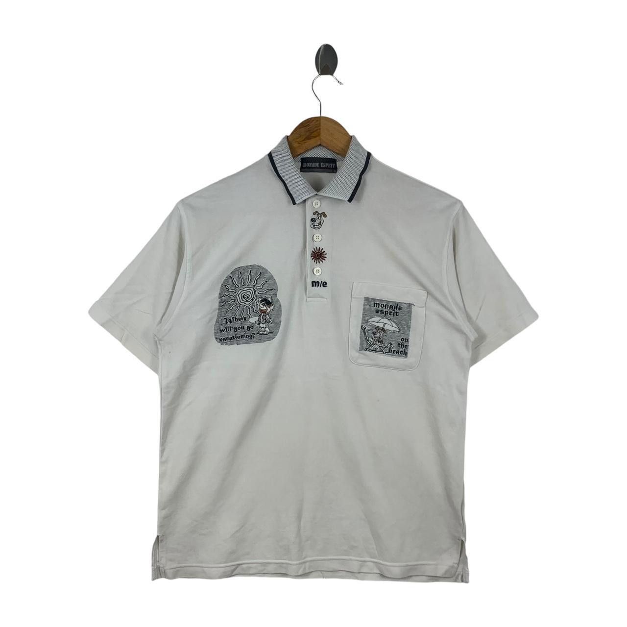 Vintage Vintage MONADE ESPRIT CARTOON Beach Polo Tee Shirt Size M / US 6-8 / IT 42-44 - 1 Thumbnail
