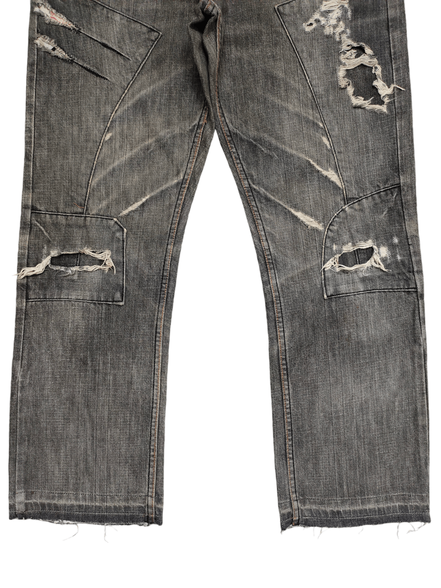 Comme des Garcons × Undercover Vintage Y2k Steen Blue Clawmark Distress Faded Denim Jeans Size US 32 / EU 48 - 3 Thumbnail
